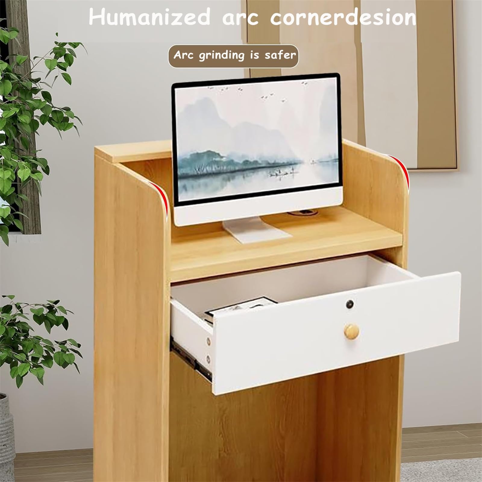 Premium Wooden Checkout Counter - 23.6
