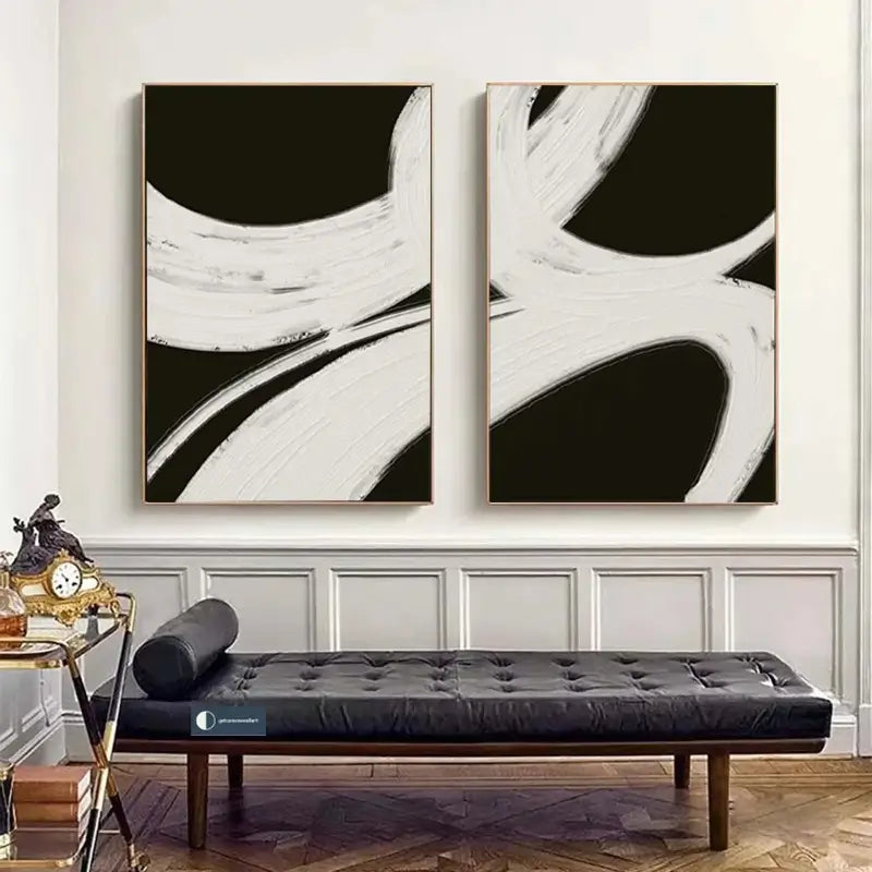 Abstract Tranquility Wall Art Set of 2 - Modern Minimalist Canvas Prints for Living Room, Bedroom & Office Decor #WS014