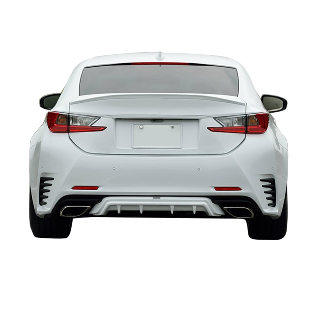 IKON MOTORSPORTS Black PP Rear Bumper Lip Diffuser - F-Sport Style for 2015-2017 Lexus RC300/RC350 | Enhances Aerodynamics & Sporty Look for Street Racing & Car Shows