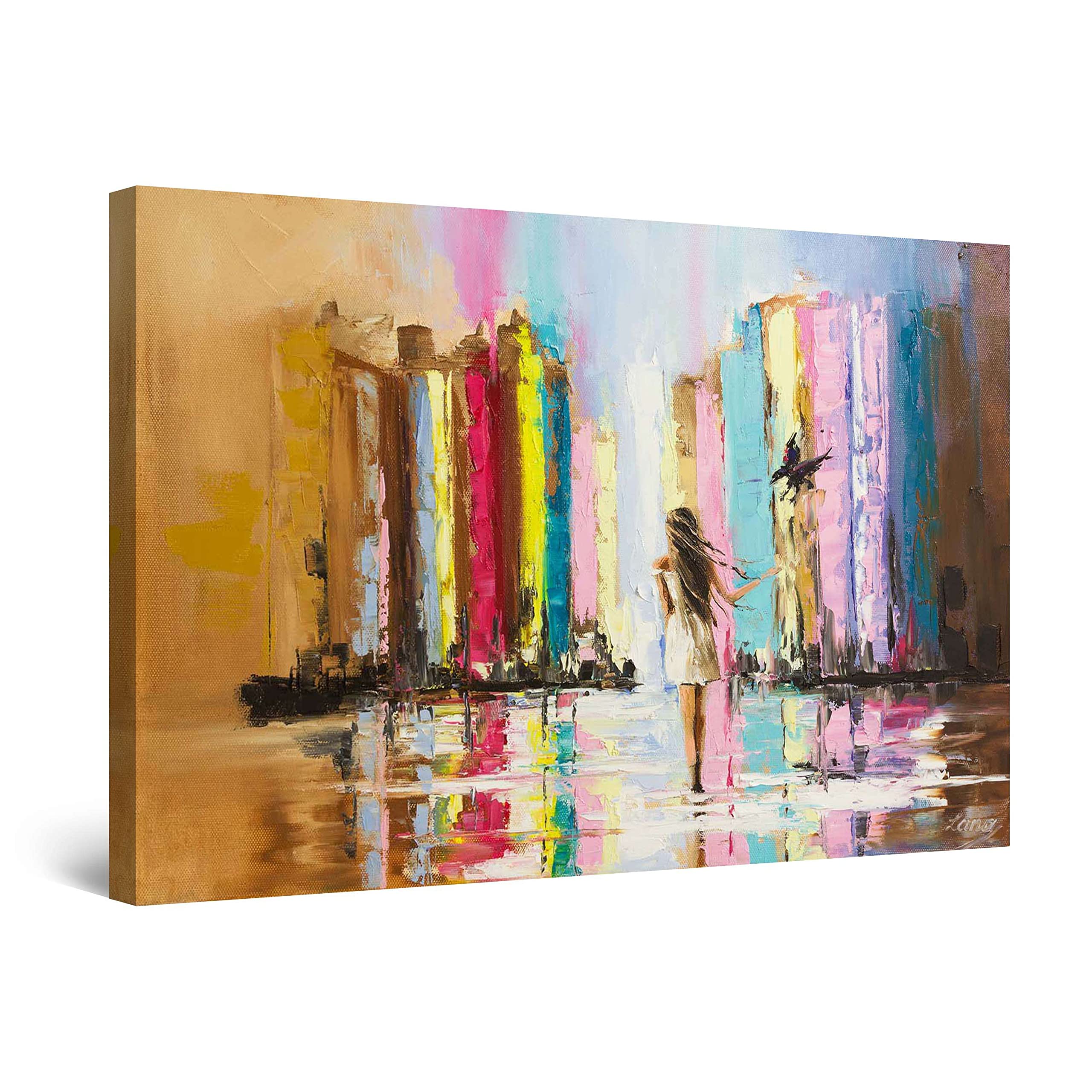 Startonight Luminous Abstract Canvas Wall Art - Modern Fashion Color Painting for Living Room & Office Decor, 32x48 Inch Stretched Ready-to-Hang Print | Perfect for Home, Bedroom, or Workspace Wall Decoration