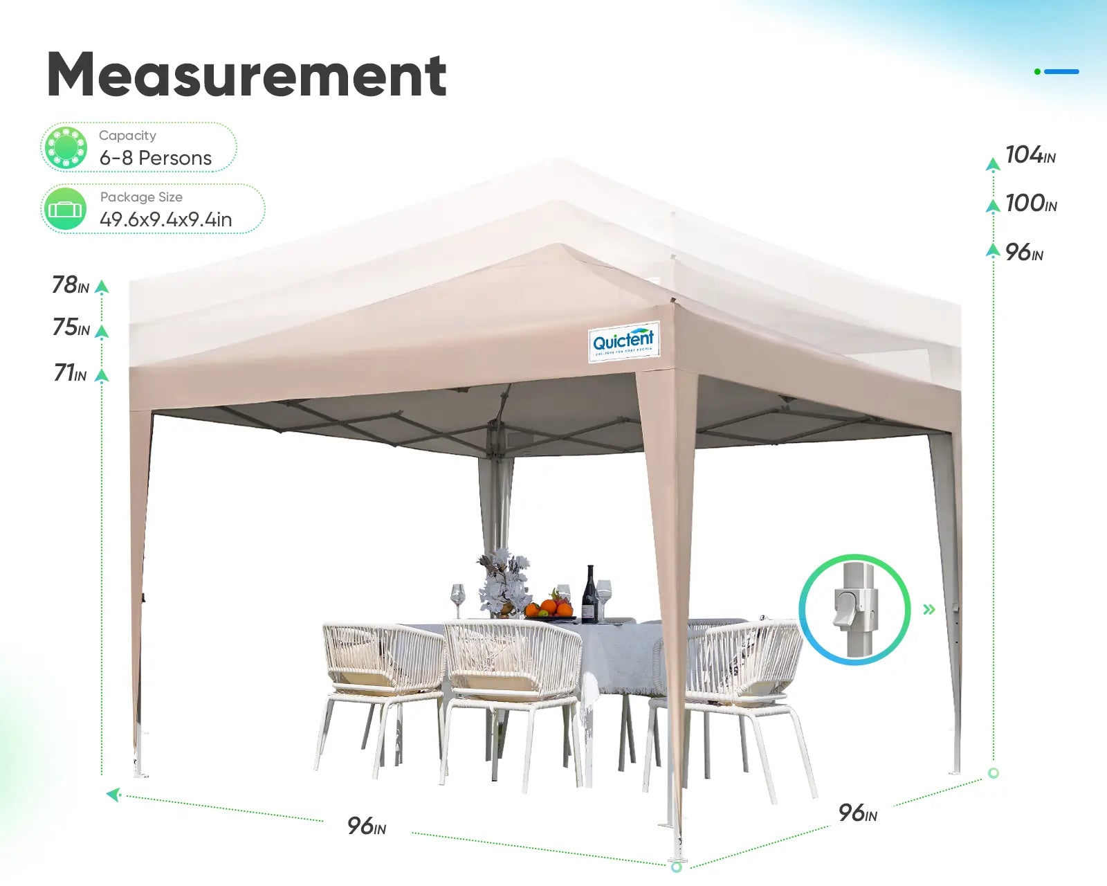 8' x 8' Pop Up Privacy Canopy Tent with Removable Side Walls - Perfect for Outdoor Events, Beach Parties, and Backyard Gatherings