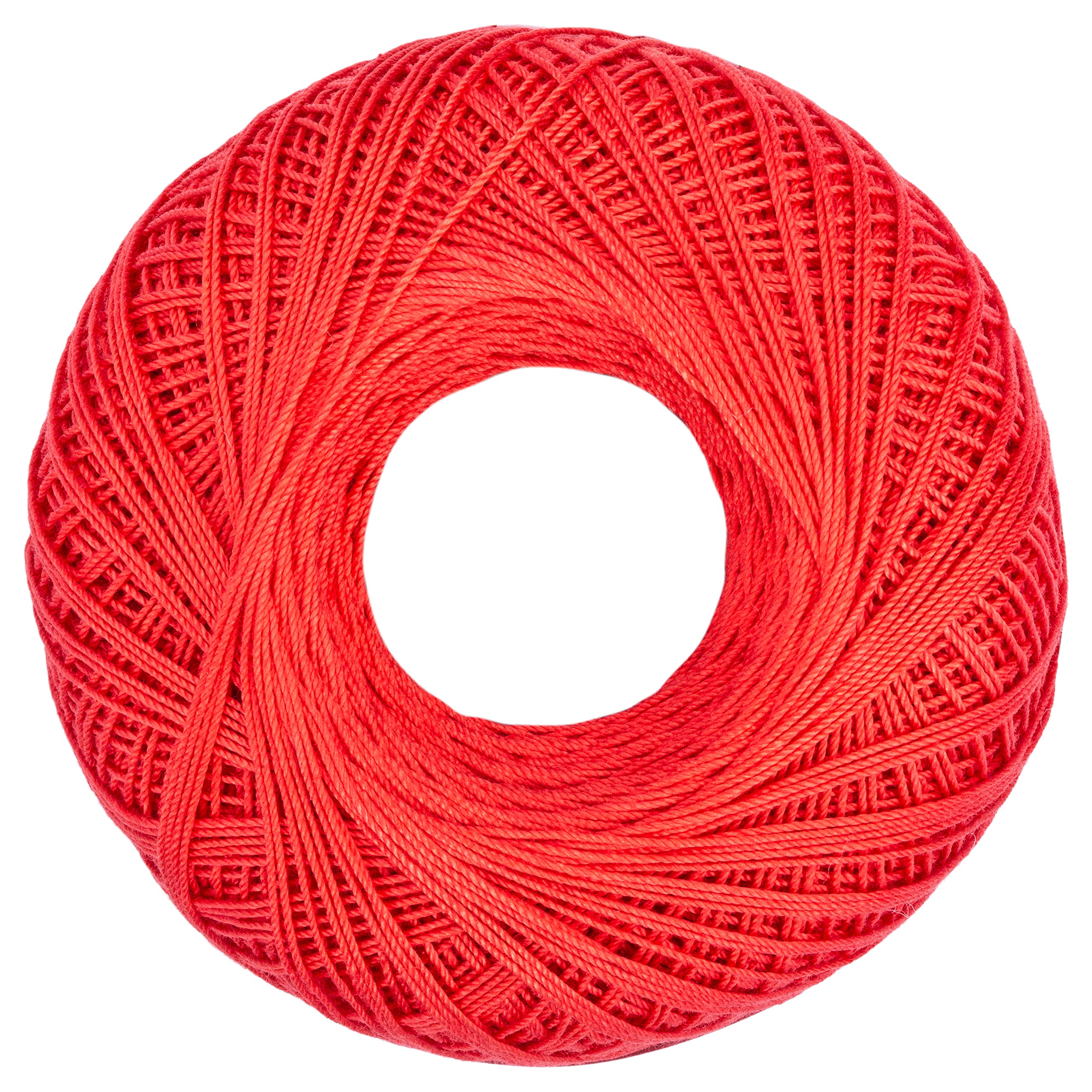 Aunt Lydia Classic Crochet Thread - 100% Cotton Yarn for Crocheting, Knitting & Crafts (Bright Coral) - Perfect for Doilies, Table Runners & Handmade Gifts