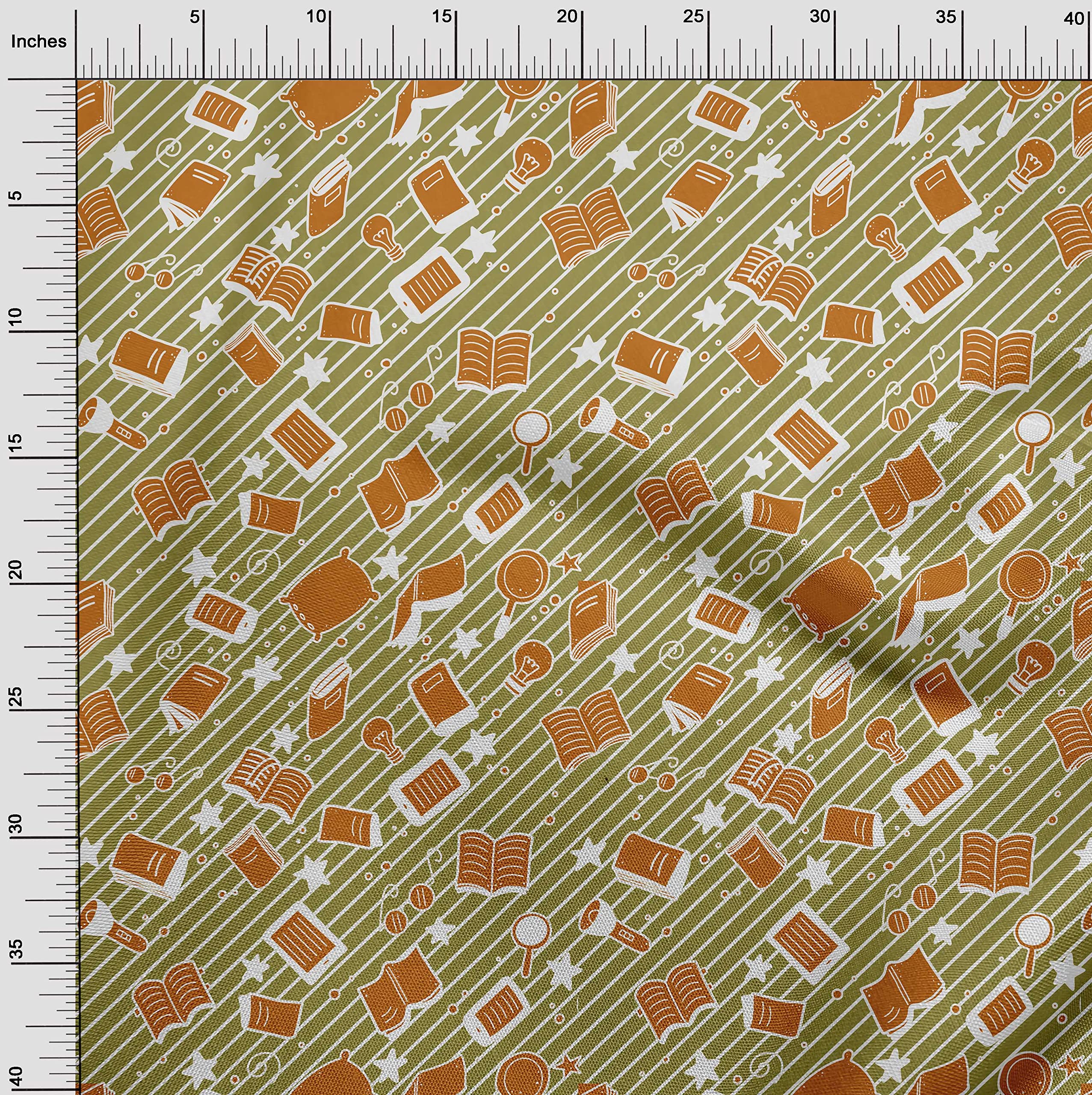 oneOone Silk Tabby Light Green Fabric - 42 Inch Wide Printed DIY Sewing Supplies for Kids Clothing & Crafts | Perfect for Dresses, Quilting & Home Decor Projects
