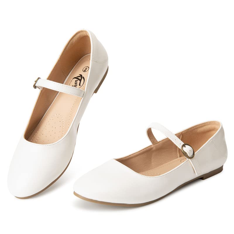 Trary Mary Jane Shoes for Women - Comfortable Ballet Flats with Low Heel | Dressy & Casual Women's Shoes | Perfect for Office, Wedding & Everyday Wear