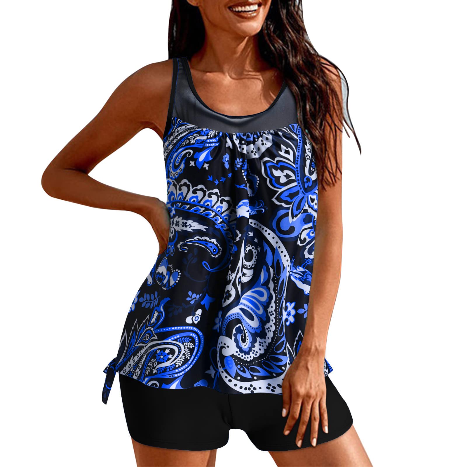 Women's Dot Printed Tankini Swim Top - Supportive Swim Bra Built-In for Bikini & Two-Piece Bathing Suits | Perfect for Beach Vacations, Pool Parties & Summer Water Activities