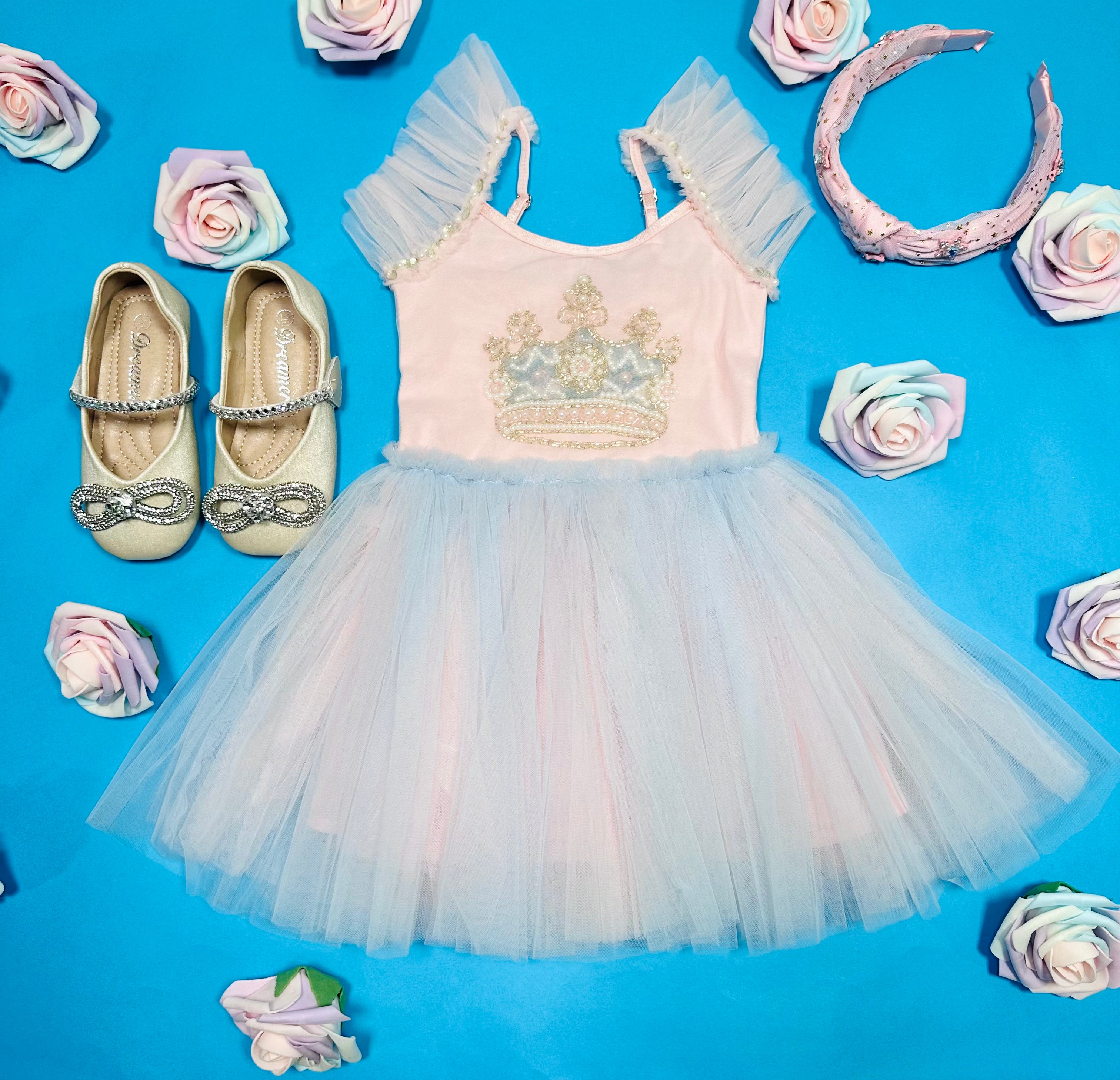 Elegant Crown Tutu Dress for Girls - Princess Party, Ballet Recital, Photo Shoot & Special Occasions