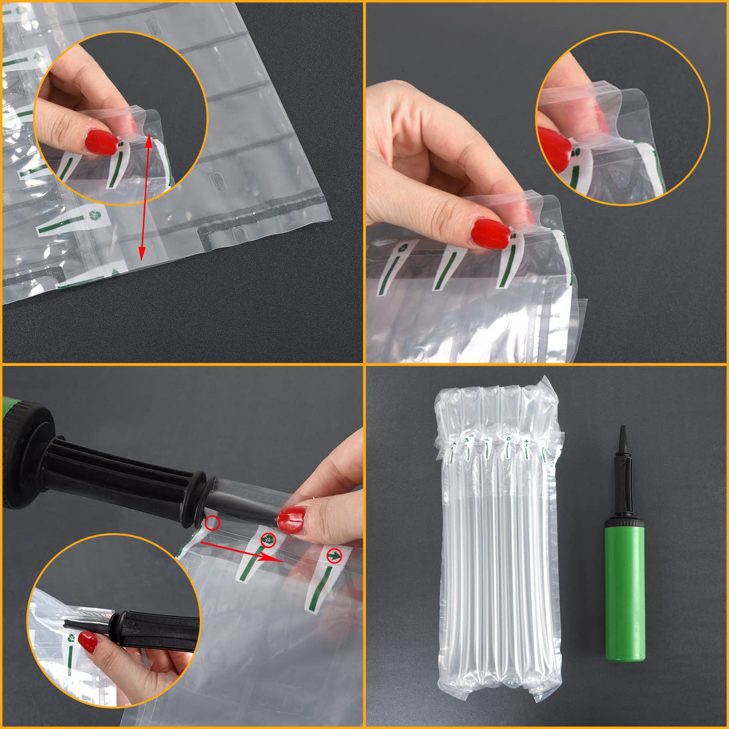 50 Packs LIVEBAY Inflatable Wine Bottle Protector Bags - Air Column Cushion with Pump for Safe Glass Bottle Transportation | Perfect for Airplane Travel, Moving & Fragile Item Shipping