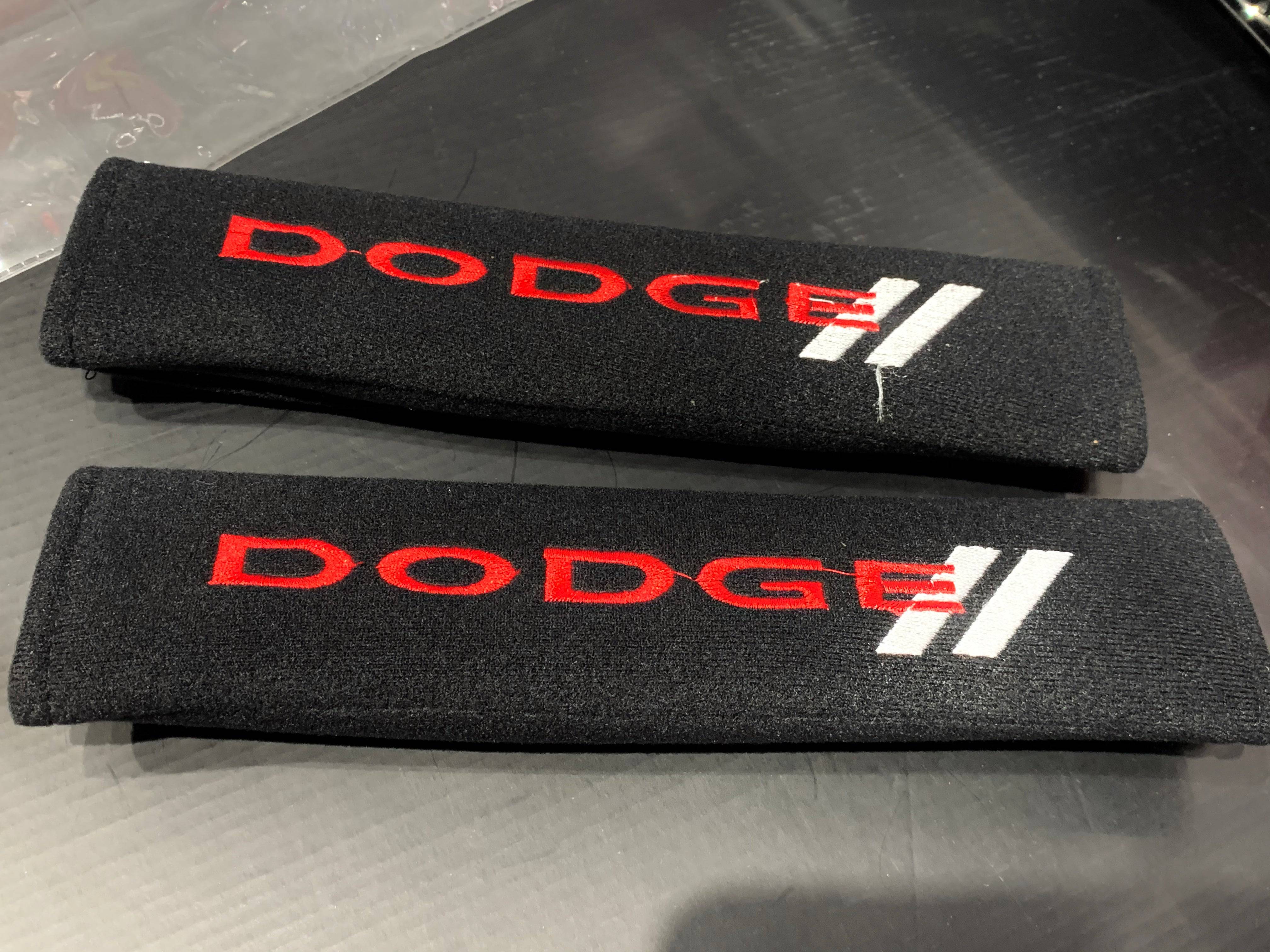 Dodge Seat Belt Cover Protectors - Soft Shoulder Pad for Comfort & Safety - Perfect for Dodge Cars, Trucks & SUVs - Reduce Friction & Pressure on Long Drives