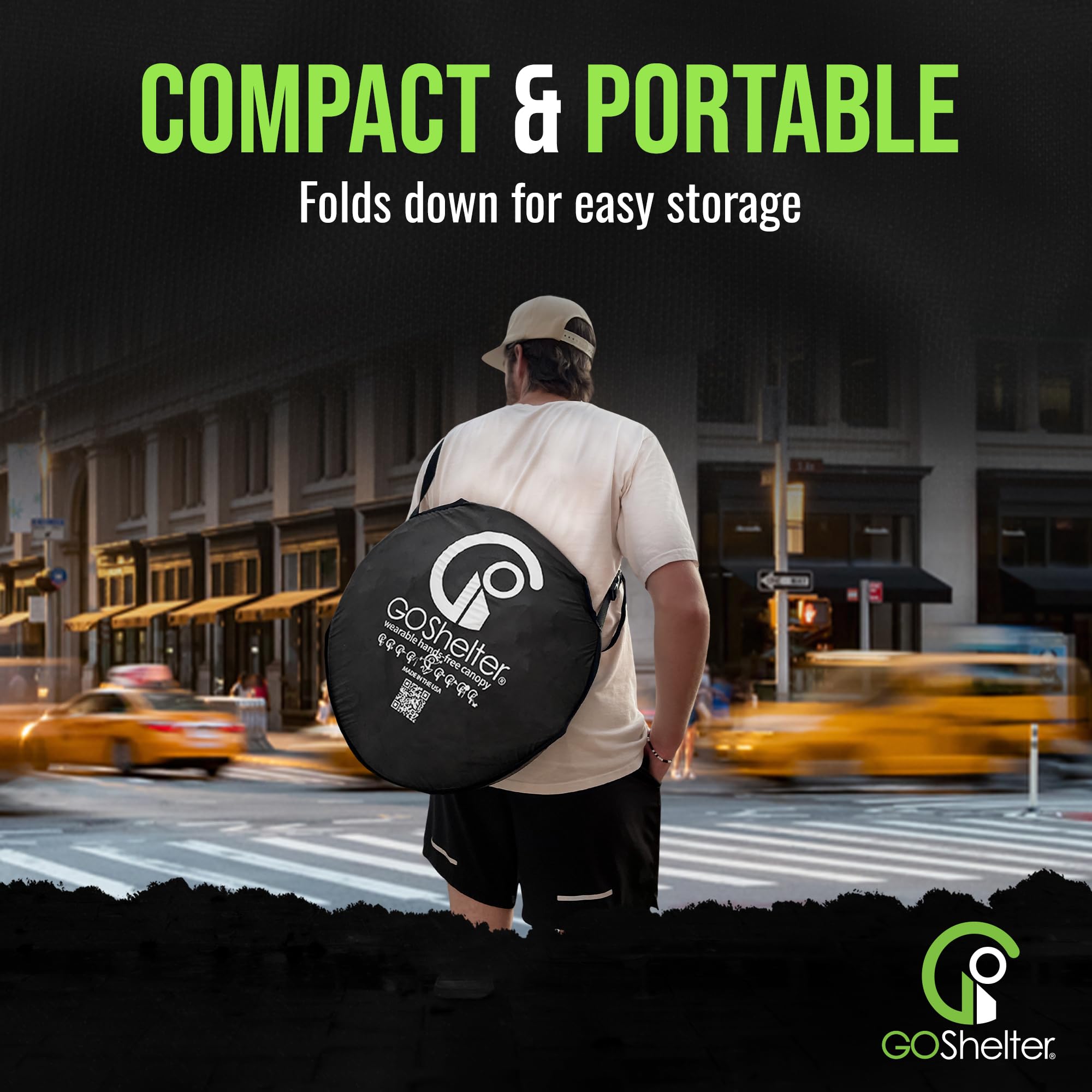 Hands Free Wearable Umbrella for Adults - Portable Shade Canopy Backpack with Adjustable Straps | Perfect for Outdoor Activities, Hiking, Festivals & Beach Days | Made in USA