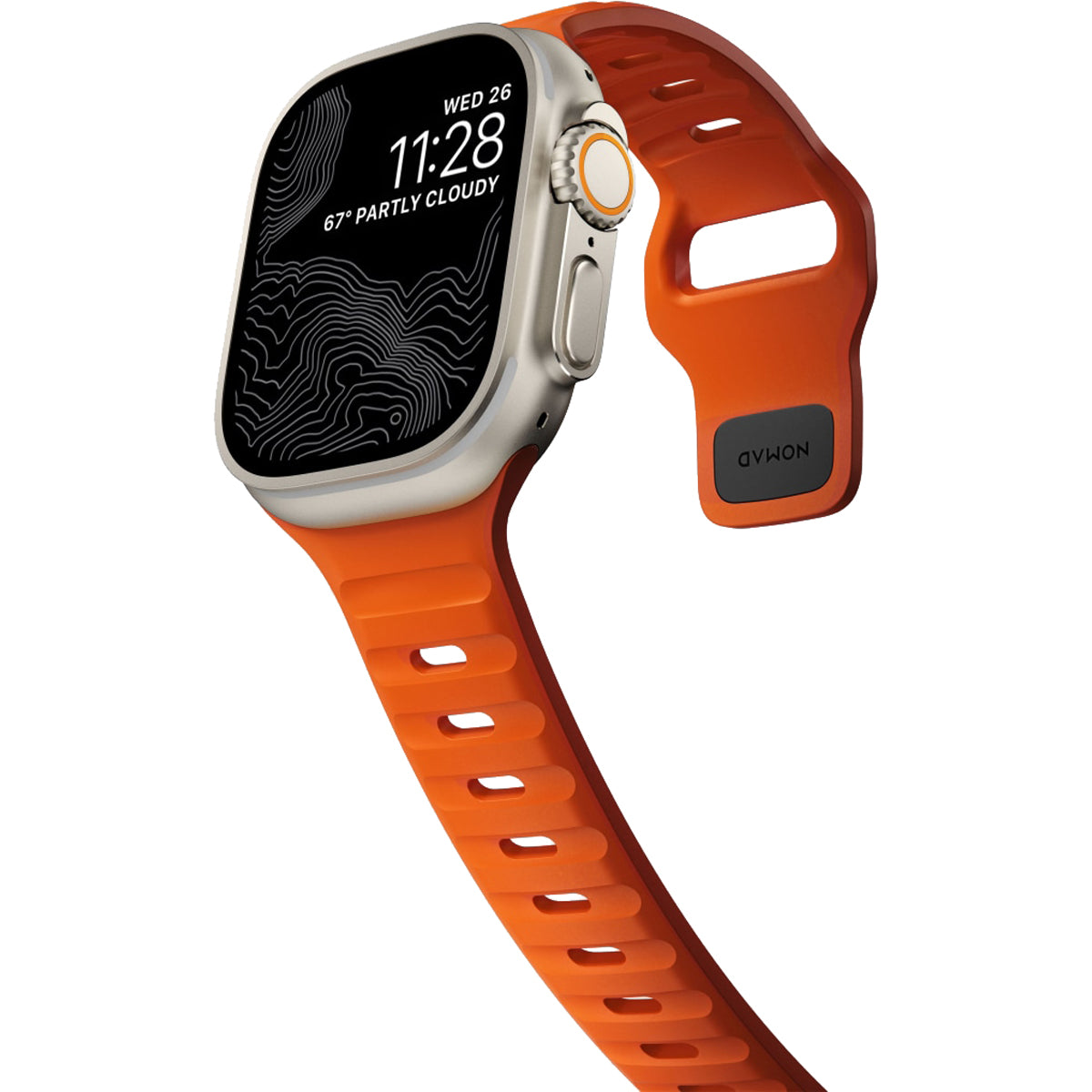 Nomad Sport Band for Apple Watch 45mm / 49mm - Ultra Orange | Durable & Comfortable Fitness & Everyday Wear Accessory