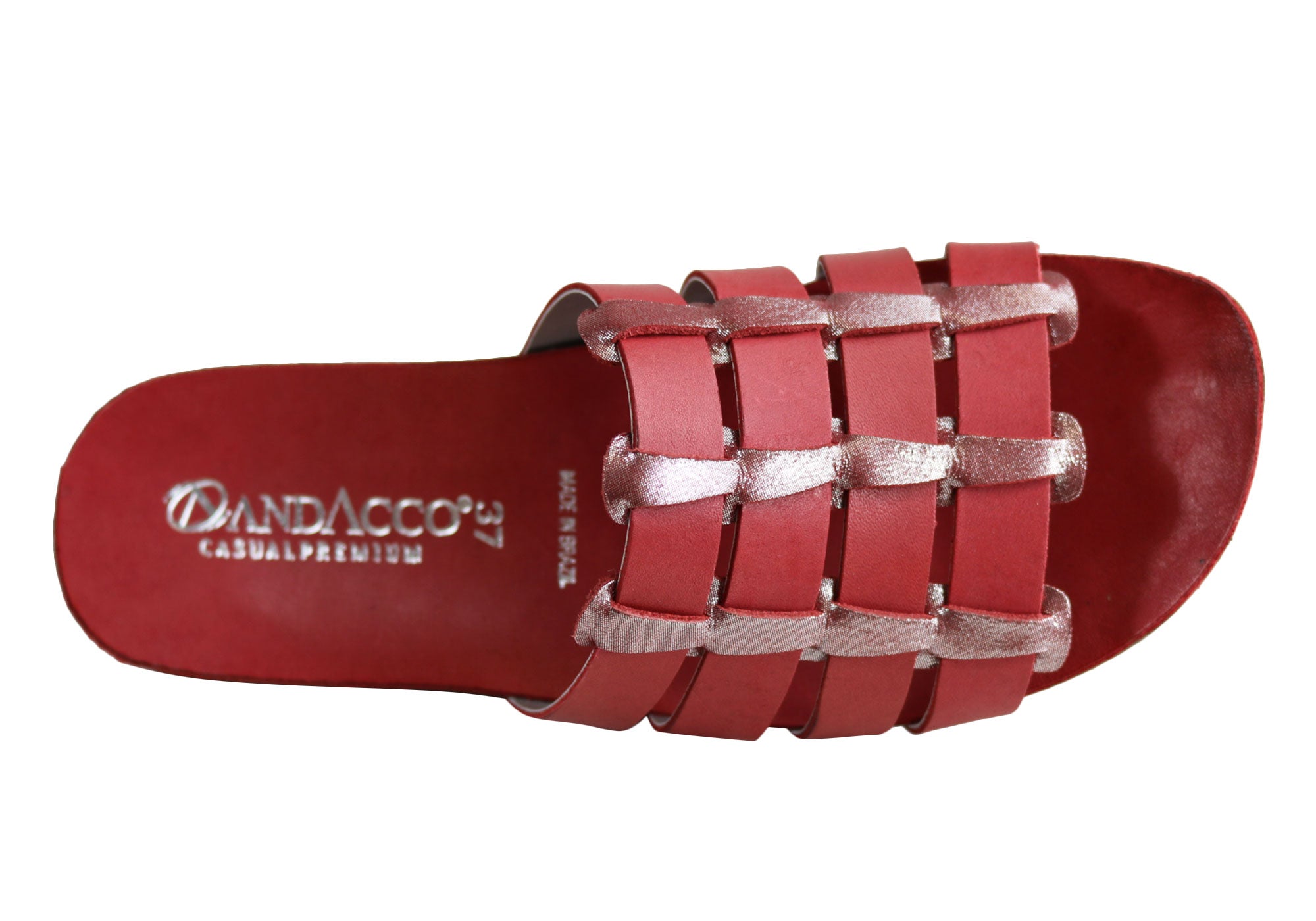 Andacco Sorrento Women's Comfort Leather Slide Sandals - Handmade in Brazil - Perfect for Beach, Vacation & Summer Outfits