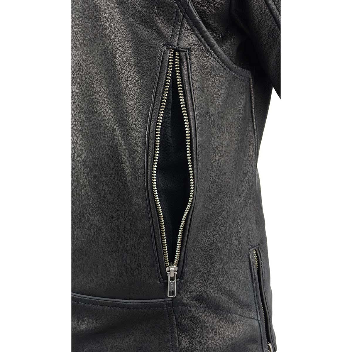 Milwaukee Leather MLL2581 Women's Classic Black Lightweight Long Vented Leather Jacket | Perfect for Motorcycle Riding, Outdoor Adventures & Casual Wear