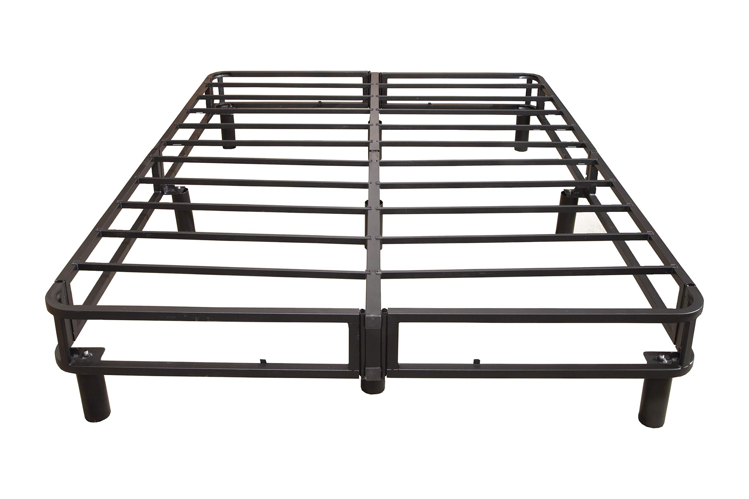 Hollywood Bed Frame with Reinforced Base Platform - Queen Size, Gray - Sturdy Metal Frame for Modern Bedrooms & Guest Rooms