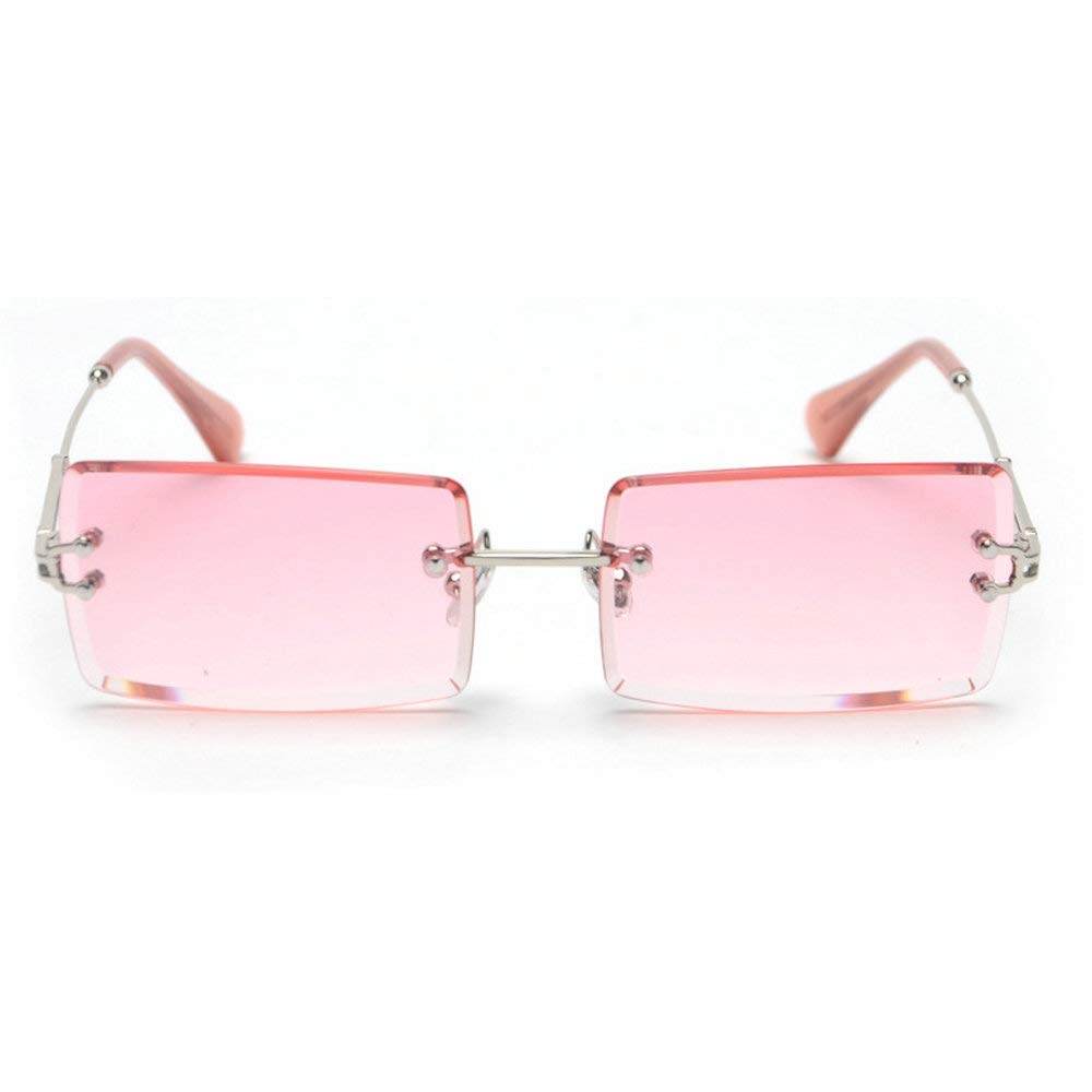 Fashionable Small Rectangle Sunglasses for Women - Ultralight Candy Color Rimless UV Protection Ocean Sun Glasses | Perfect for Beach, Driving & Outdoor Activities