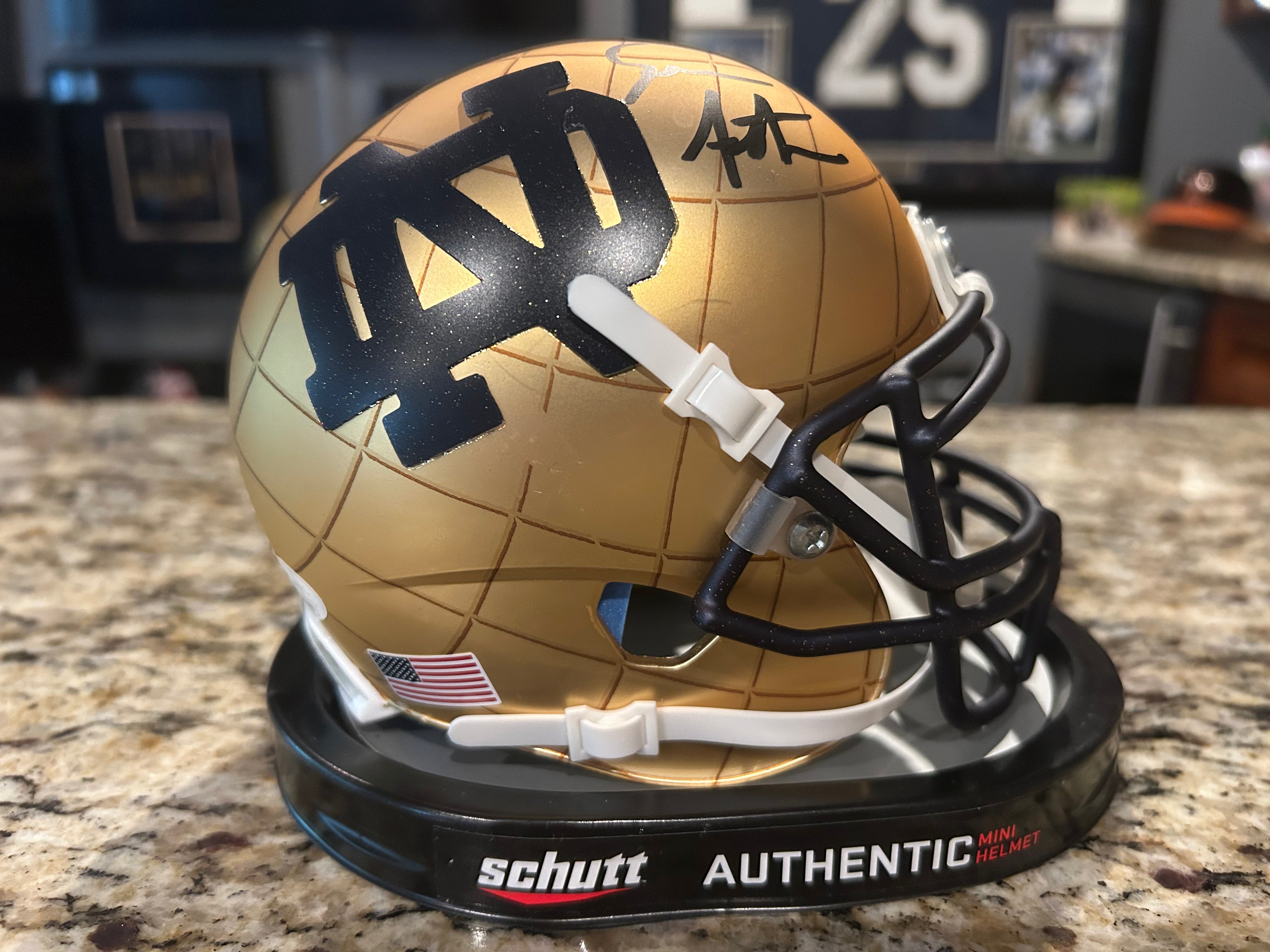 Sean Astin (Rudy) Autographed Notre Dame 2014 Shamrock Series Mini Football Helmet - Signed Collectible Memorabilia for Sports Fans & Movie Enthusiasts - Perfect for Display in Man Cave, Sports Room or Gift for Notre Dame Alumni