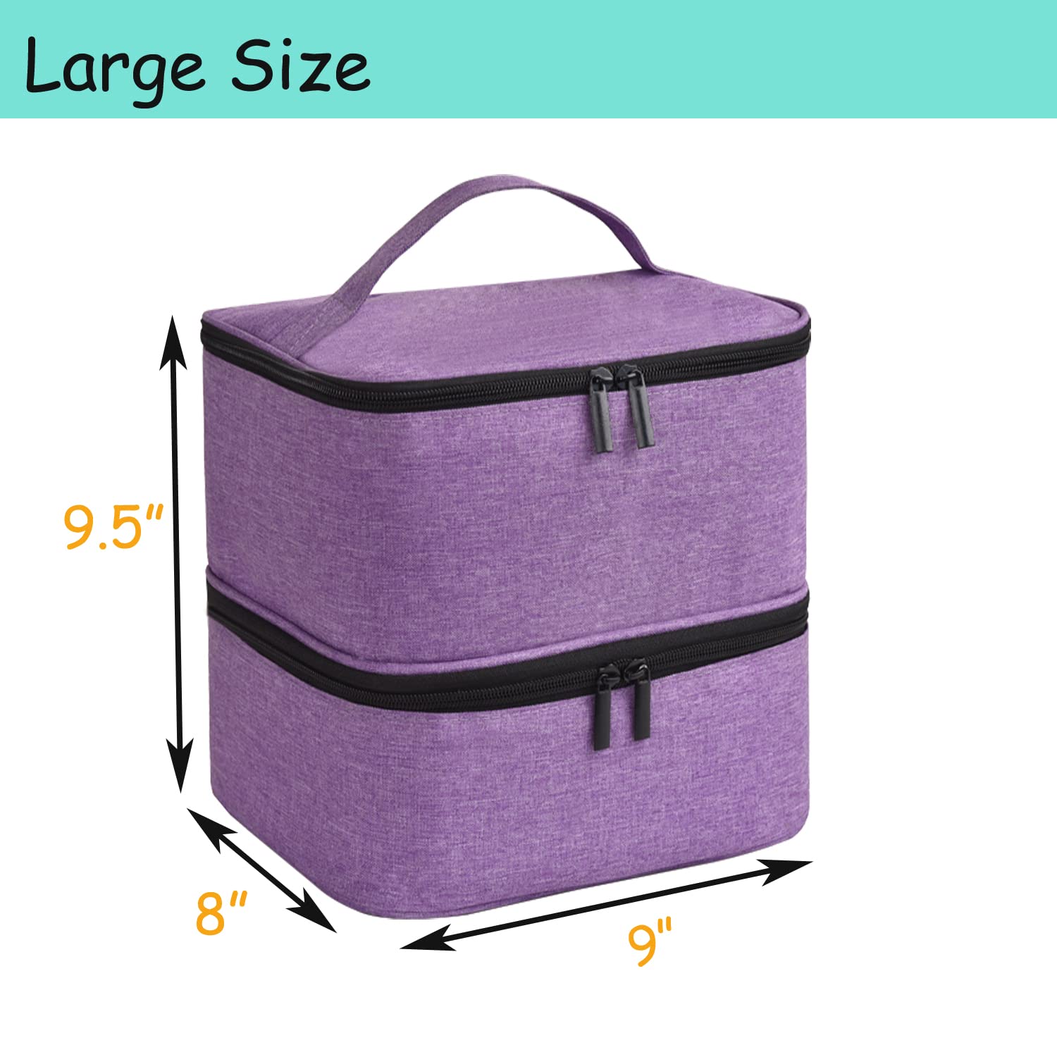 Double-Layer Nail Polish Organizer Bag - Portable Storage Case for 30 Bottles (15ml) with Built-in Nail Dryer | Perfect for Salon Professionals, Travel & Home Nail Care
