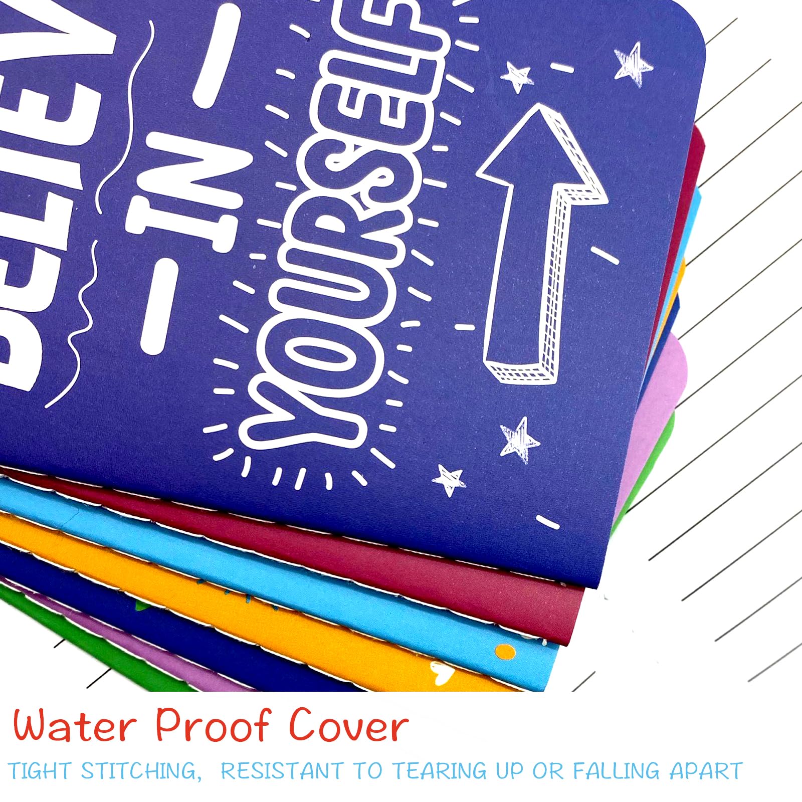 24 Pack Mini Colorful Notebooks - Motivational Journals & Inspirational Notepads for Kids, Teachers - Small Pocket Notebook Bulk Set for School, Office Gifts, Travel Supplies & Prize Rewards (Simple Design) - Perfect for Journaling, Note Taking, Classroom Rewards & Travel Essentials