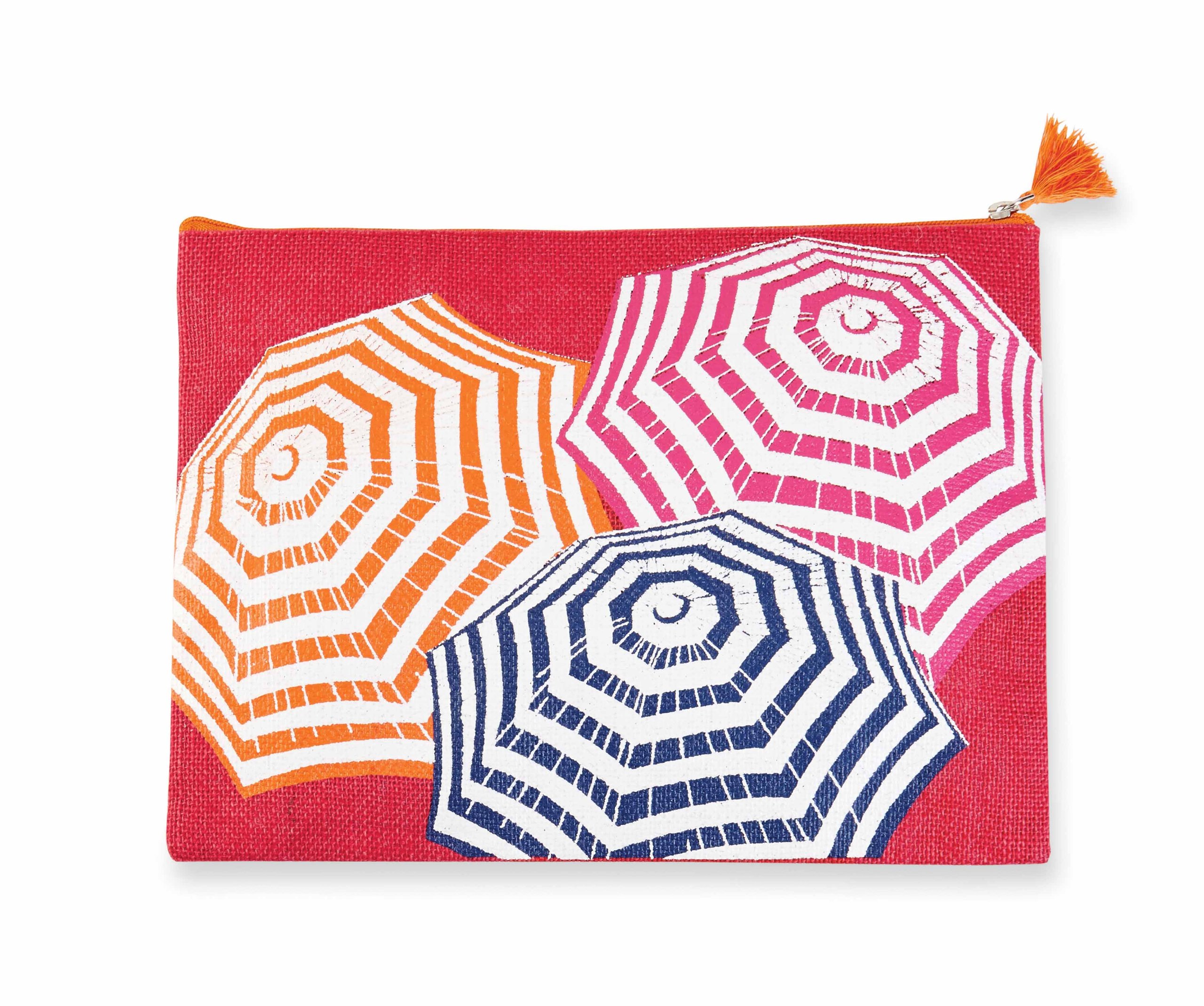Mud Pie Nantucket Jute Case Umbrella Tote - Stylish Waterproof Beach Bag for Women, Perfect for Pool, Travel & Shopping - Eco-Friendly & Durable Natural Fiber Tote