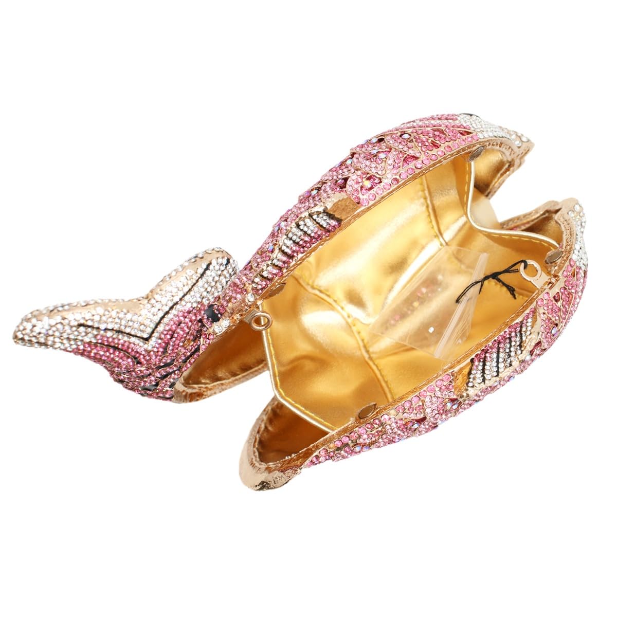 Luxury Rhinestone Women's Mini Fish Clutch Purse - Sparkling Wedding Party Evening Bag for Banquet, Prom & Special Occasions