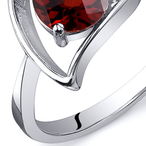 Garnet Round Cut Sterling Silver Ring Size 8 - Elegant Birthstone Jewelry for Women, Perfect for Valentine's Day, Anniversary & Everyday Wear