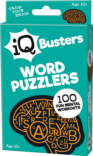 IQ Busters Word Puzzlers - Brain Teaser Games for Adults & Kids - Fun Vocabulary & Logic Puzzles for Family Game Night, Travel & Classroom Activities
