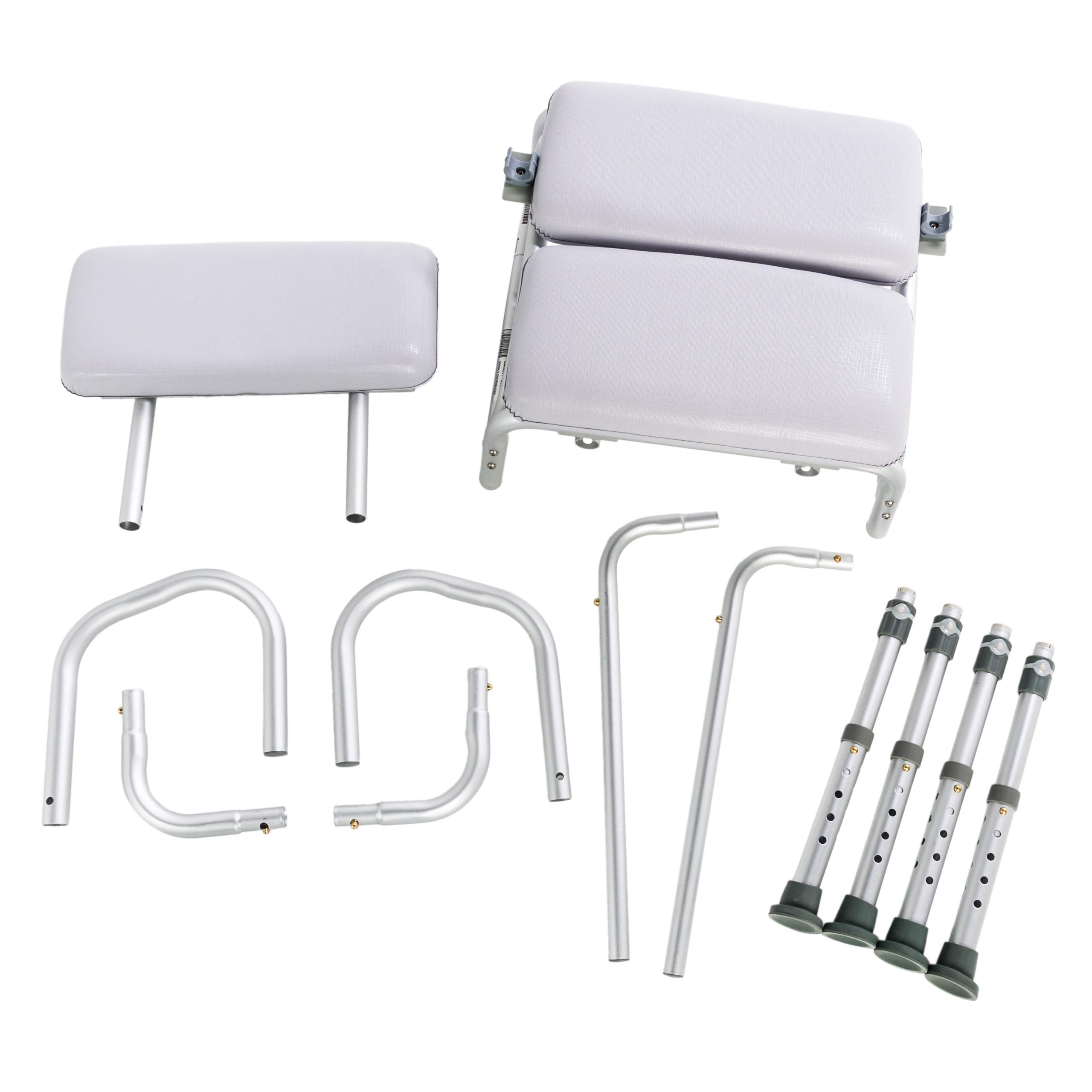Lumex Deluxe Padded Shower Chair with Backrest & Arms - Waterproof Cushioned Seat for Comfort & Warmth - 300 lbs Capacity - White - Ideal for Elderly, Disabled & Post-Surgery Bathroom Safety