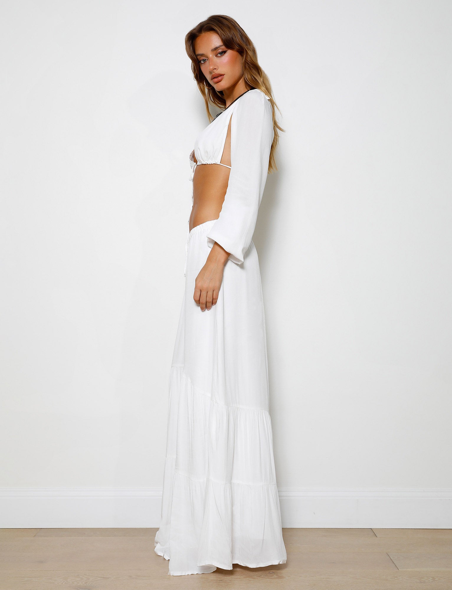 PHILLIPA SKIRT in White | Women's Elegant Midi Skirt | Perfect for Office Wear, Casual Outings & Special Occasions