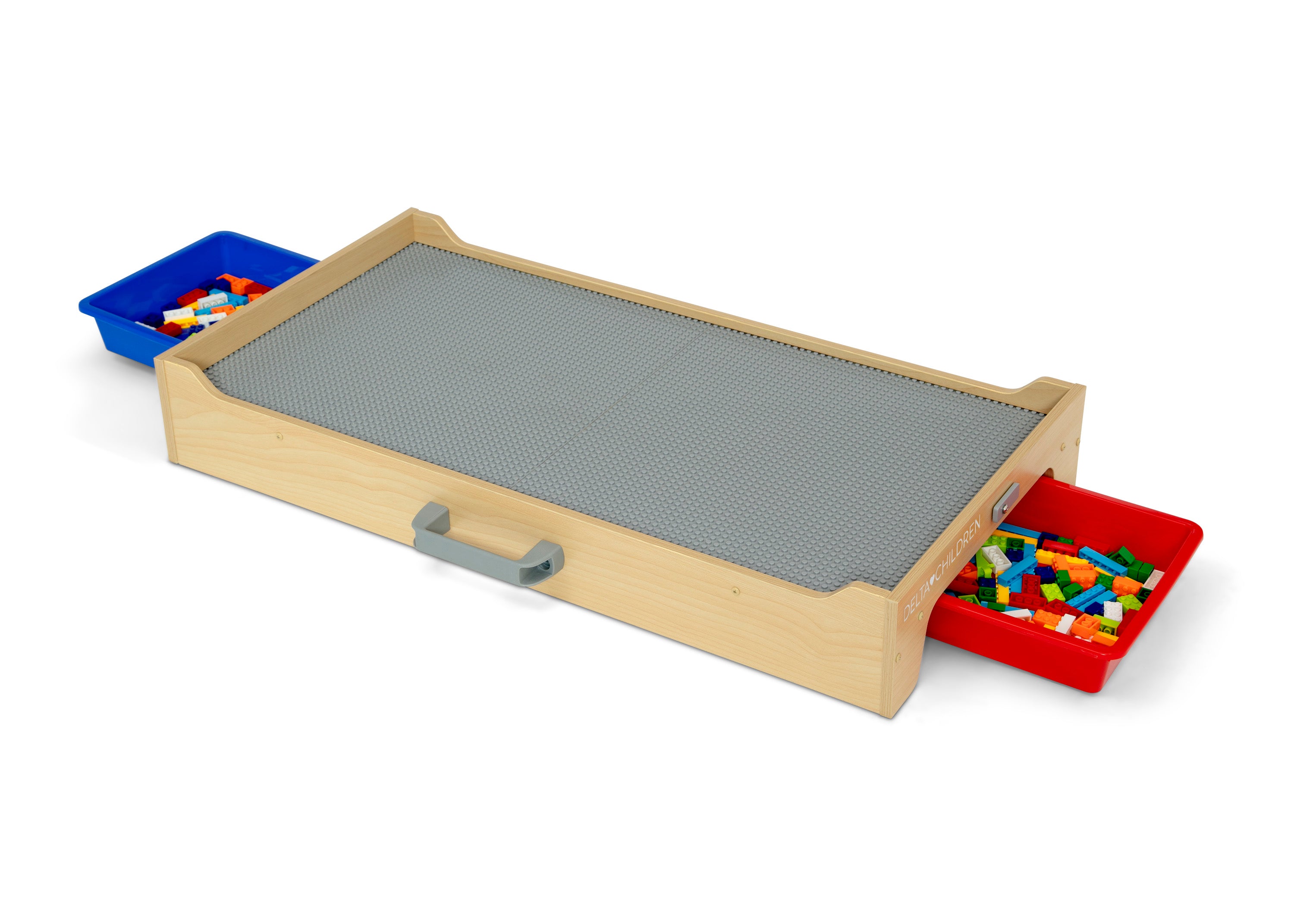 Play N Store Kids Building Bricks Play Table with 100+ Colorful Bricks - STEM Learning Toy for Creative Play, Room Organization & Toddler Activities