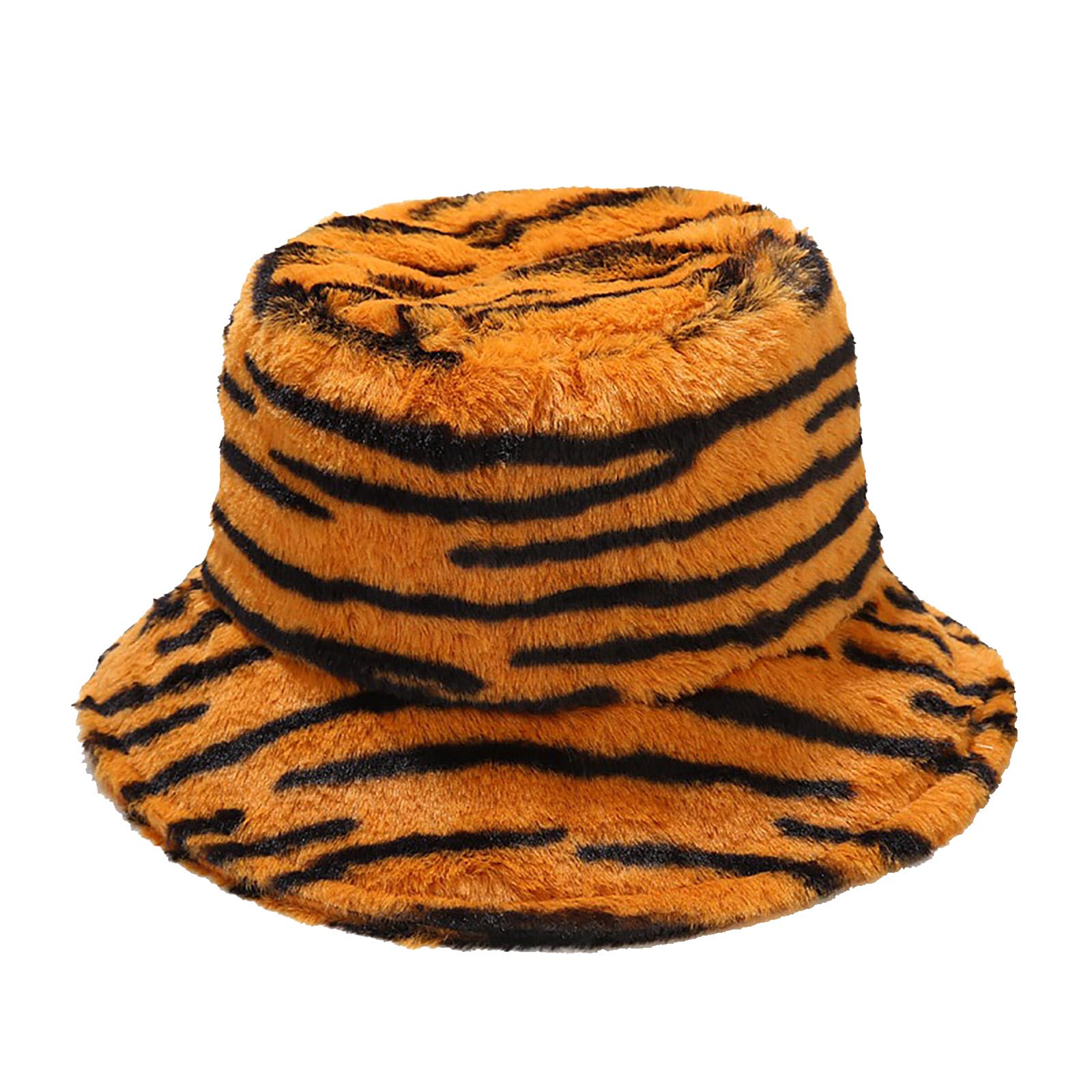 Women's Black & White Striped Plush Fisherman Hat - Warm Winter Beanie for Cold Weather, Birthday Gift Idea, Housewarming Present - Perfect for Outdoor Activities, Travel & Casual Wear