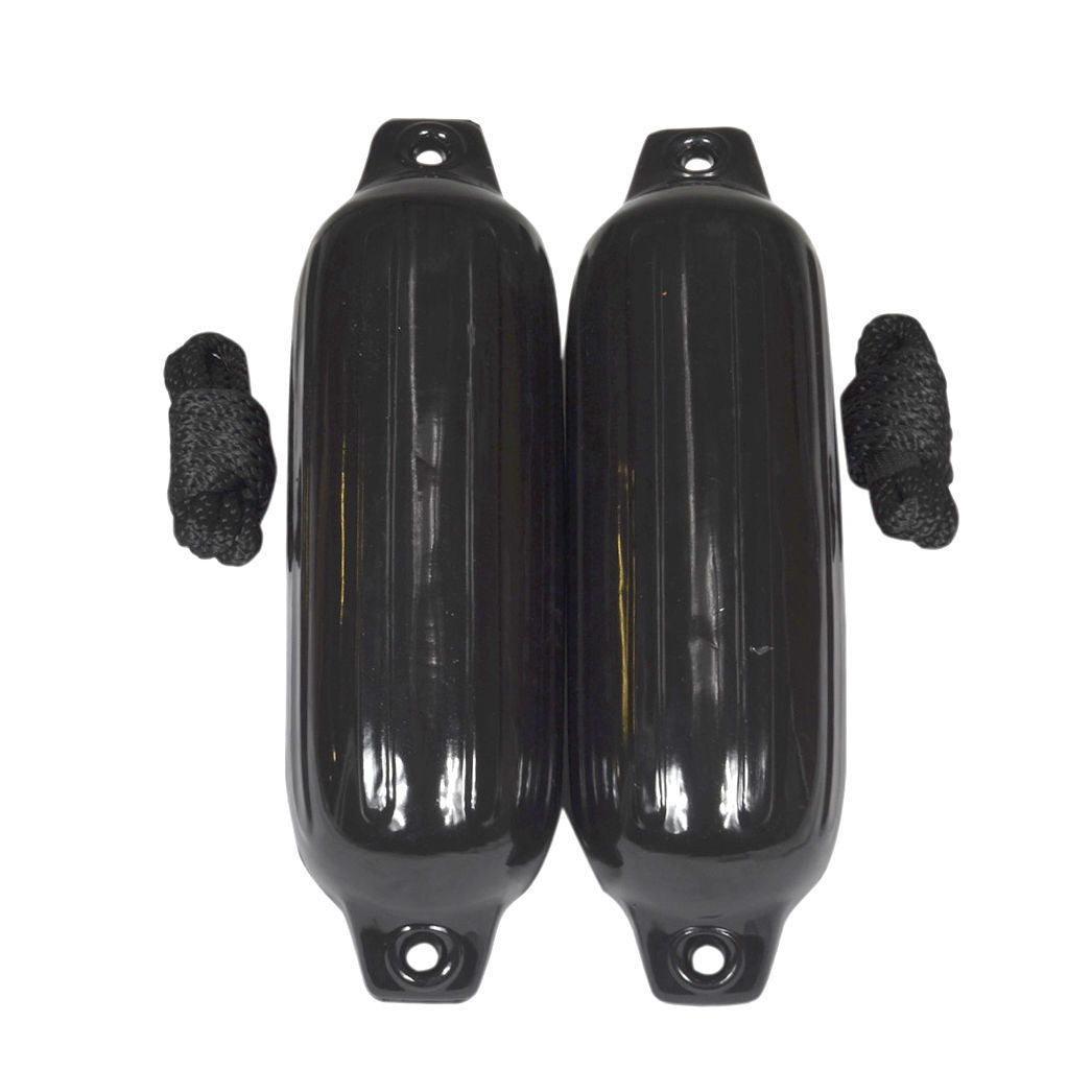 Boat Guard 2 Pack Marine Fenders with Fender Lines 6x22 Inch - Dock Bumpers for Boats, Yachts & Kayaks - Perfect for Docking, Mooring & Watercraft Protection