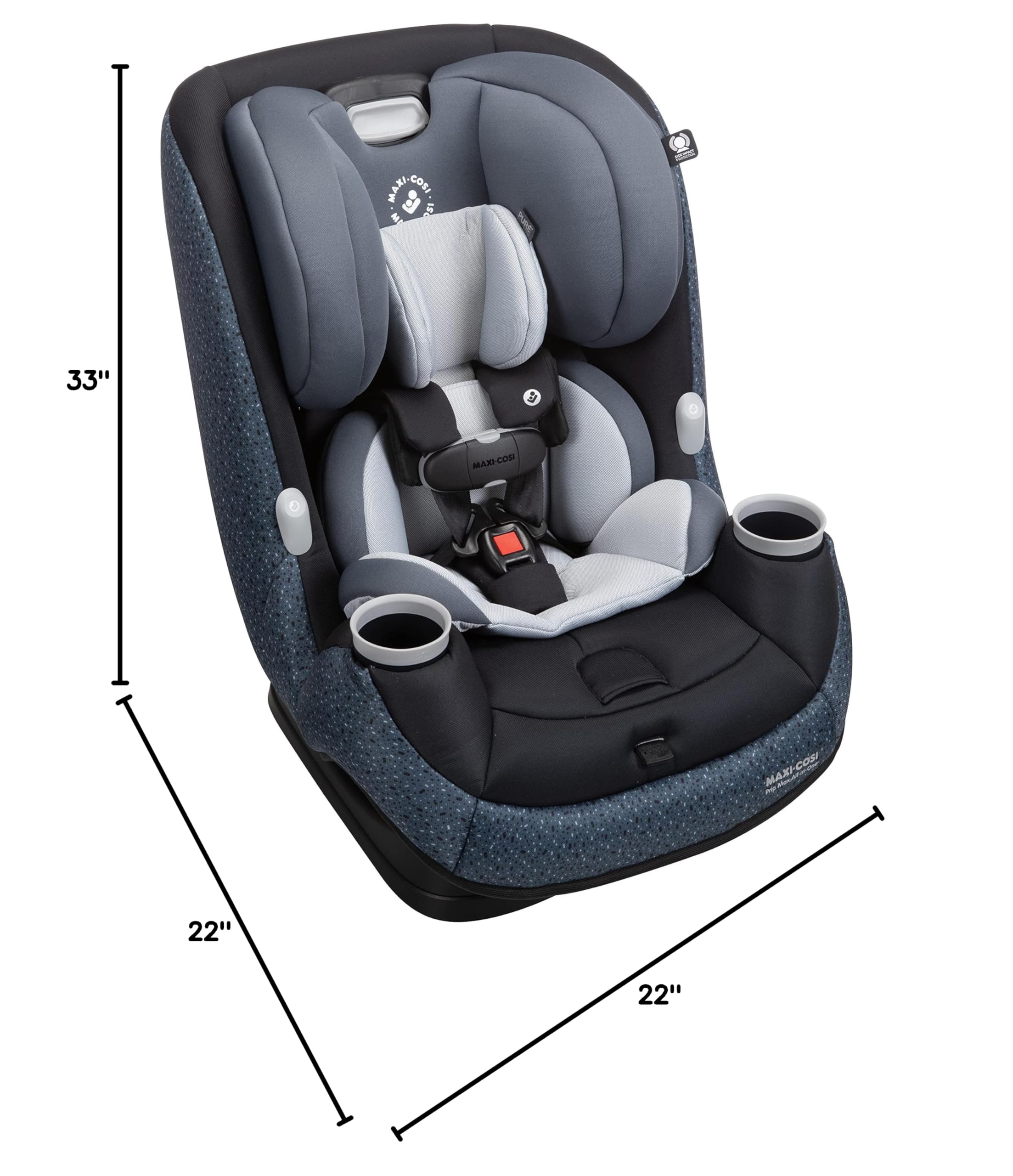 Maxi-Cosi Pria Max All-in-One Convertible Car Seat for Babies & Toddlers | Tetra Graphite - PureCosi | Safe & Comfortable for Travel, School & Family Road Trips