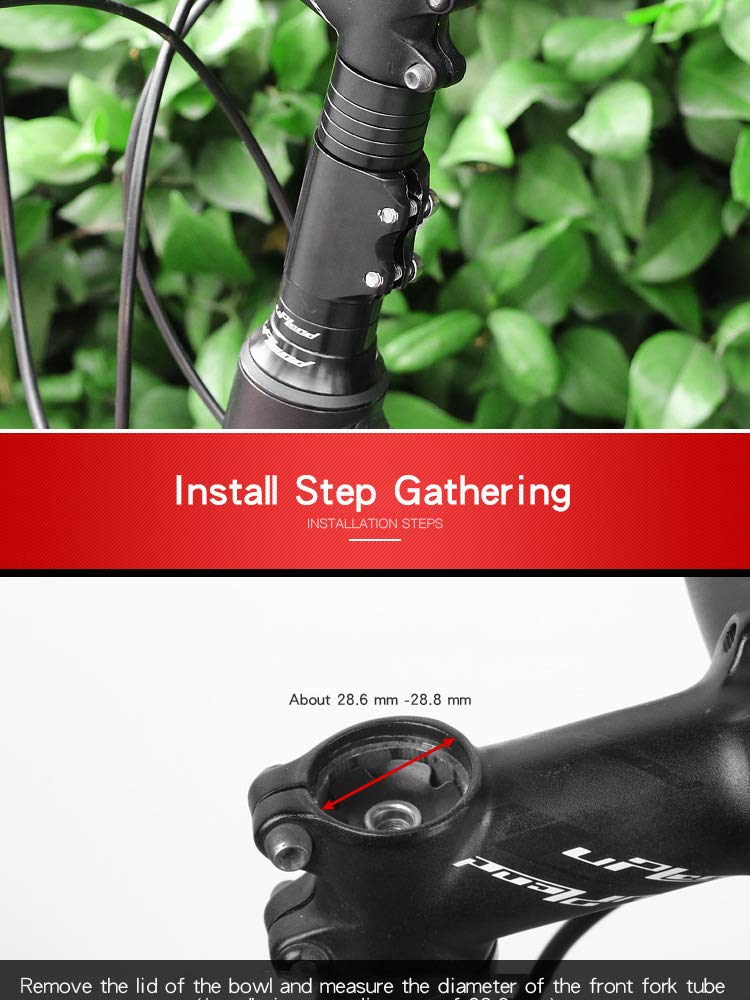 Adjustable Bike Stem Riser - Aluminum Alloy Bicycle Handlebar Extender for Mountain, Road, MTB, BMX & Fixie Bikes - Headset Raiser Adapter (Black) - Perfect for Comfortable Riding & Custom Bike Fit