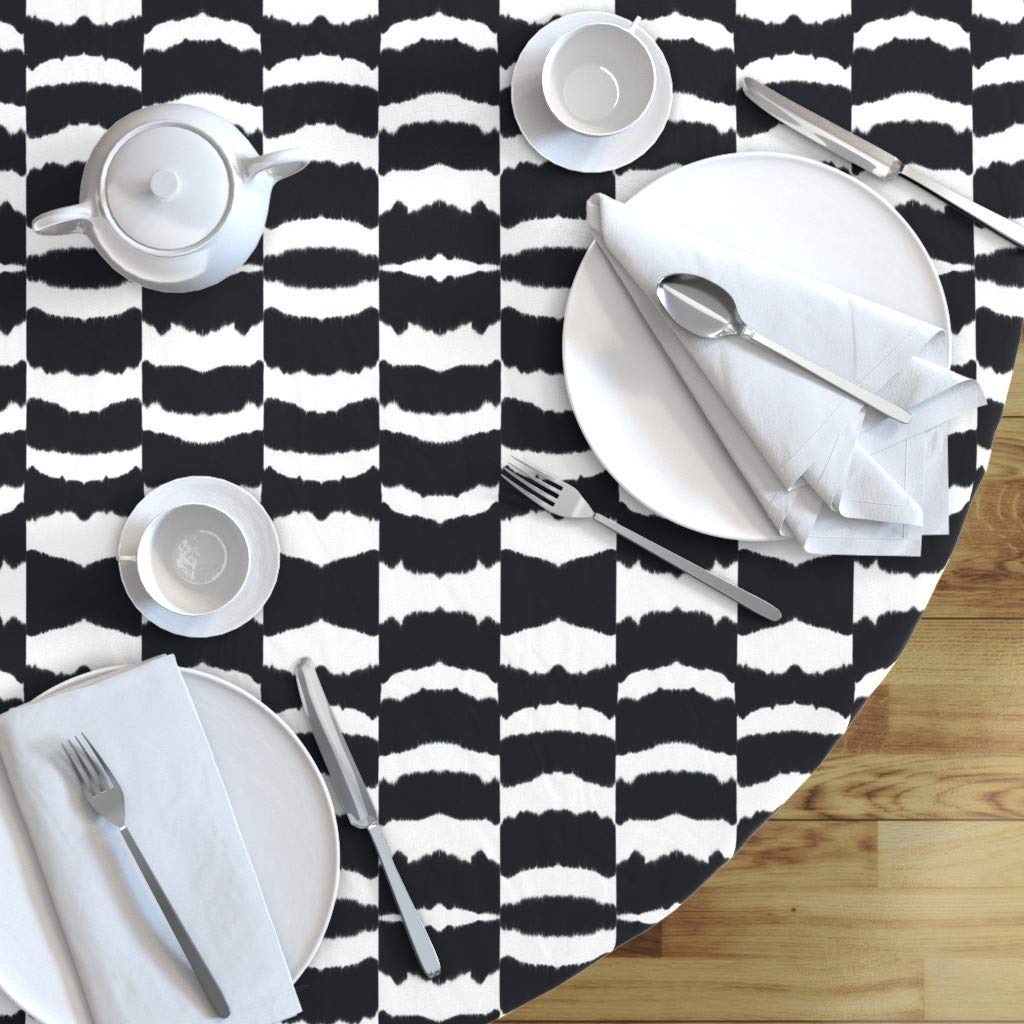Custom Icebox Cookie Ikat White Monochrome Abstract Midcentury Modern Print 90