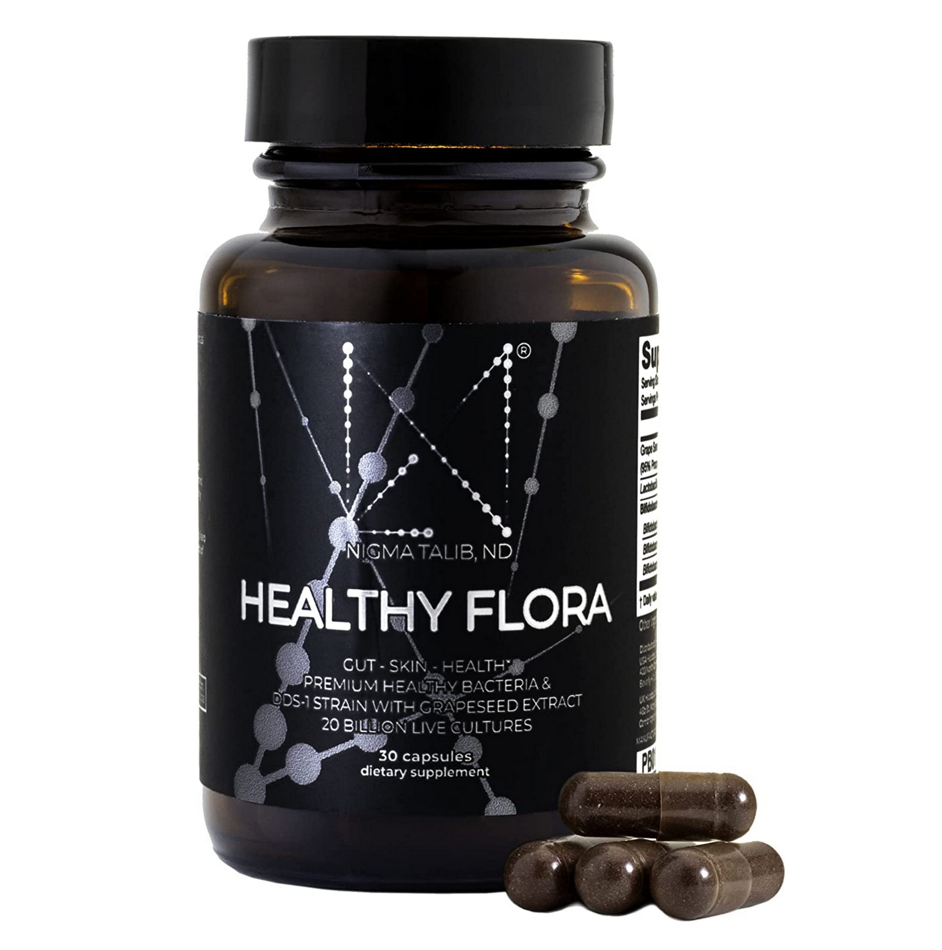 Dr. Nigma Healthy Flora Probiotic Supplement - 30 Capsules for Digestive Support, Gut Balance & Skin Health | Supports Immune System & Daily Wellness