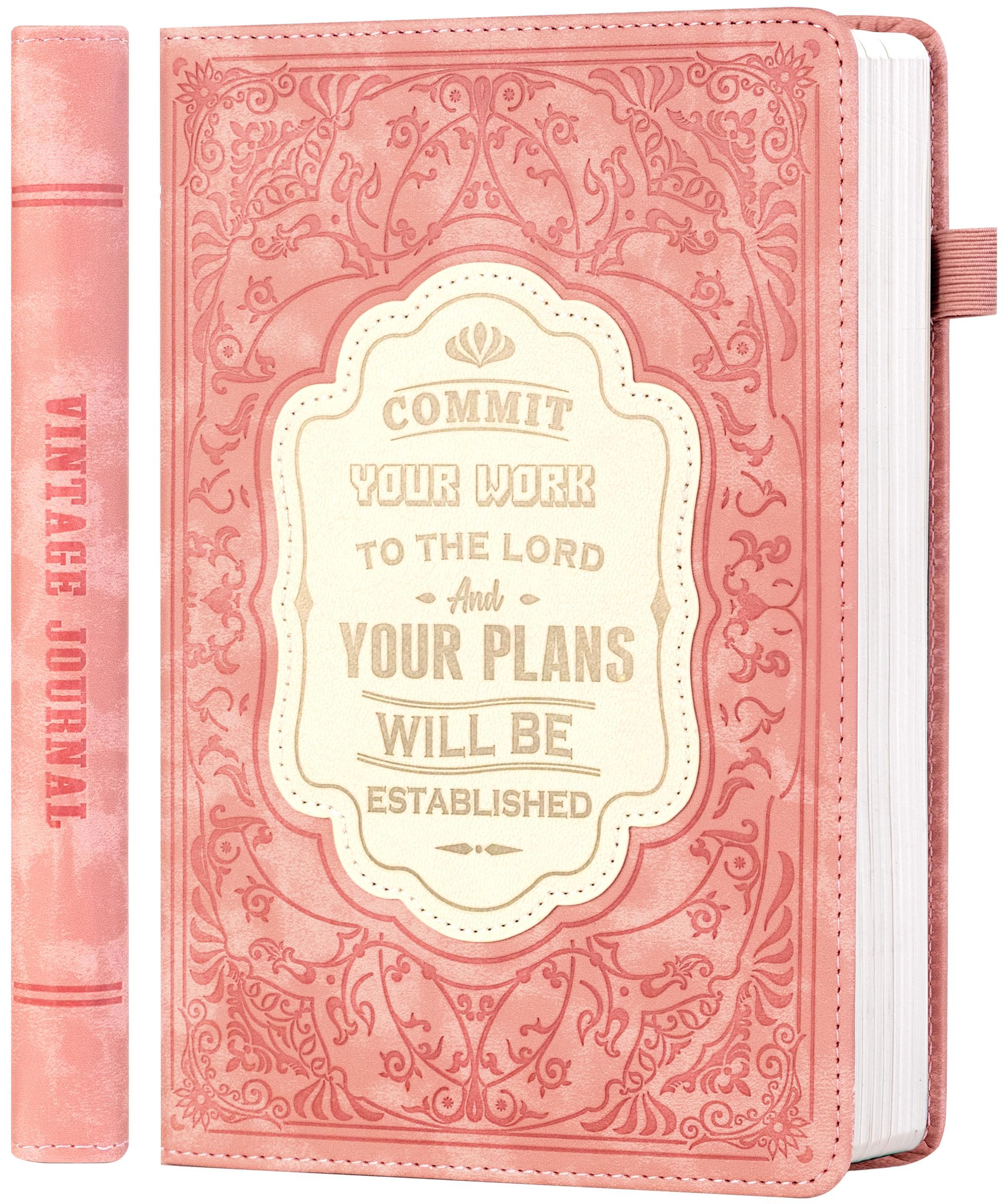 Bible Study Journal Notebook for Women - 256 Pages A5 Christian Journal with Sermon Notes, Church Notes & Writing Diary - Perfect for Bible Study, Prayer Journaling & Note Taking - Pink