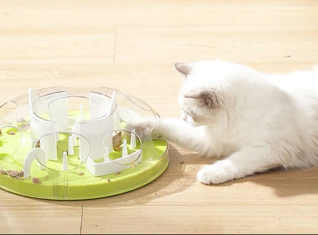Interactive Puzzle Cat Feeder - Slow Feeder & Treat Maze Toy for Indoor Cats - Stimulate Hunting Instincts & Prevent Overeating - Perfect for Boredom Relief & Mealtime Enrichment