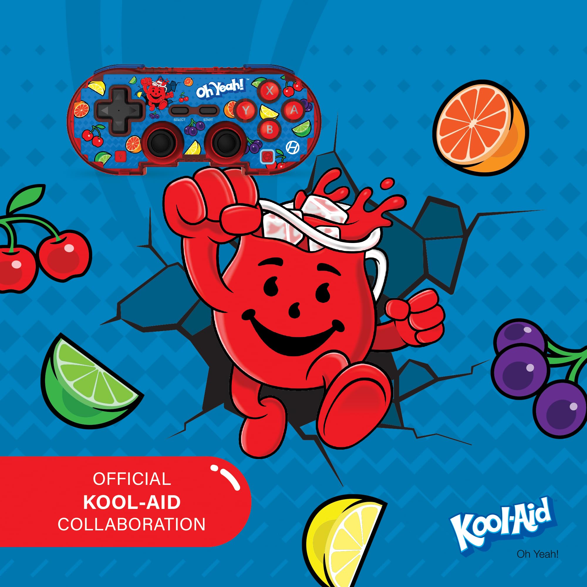 Hyperkin Kool-Aid Pixel Art Bluetooth Controller - Officially Licensed for Nintendo Switch, PC, Mac, Android & iOS - Retro Gaming Accessory for Multi-Platform Play (Oh Yeah) - Perfect for Gamers, Collectors & Nostalgic Enthusiasts