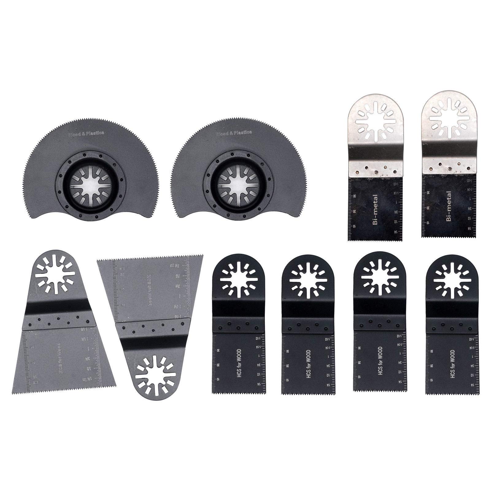 BE-TOOL 10-Piece Oscillating Multi-Tool Accessory Kit - Bi-Metal & High Carbon Steel Saw Blades for Wood, Metal & Drywall Cutting - Perfect for DIY Projects, Home Renovation & Professional Construction Work