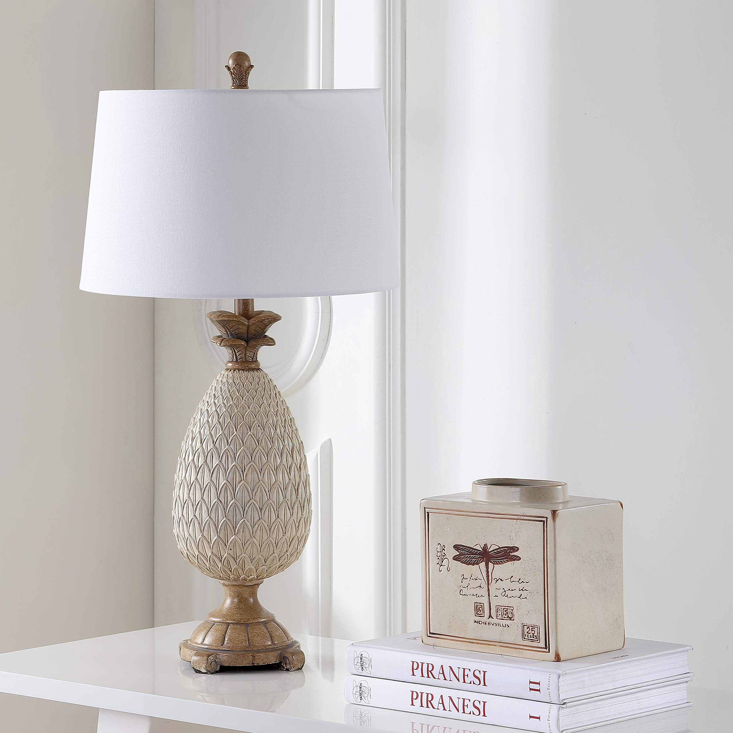 SAFAVIEH Briar Coastal Antique Cream & Brown Pineapple Table Lamp Set of 2 - 31