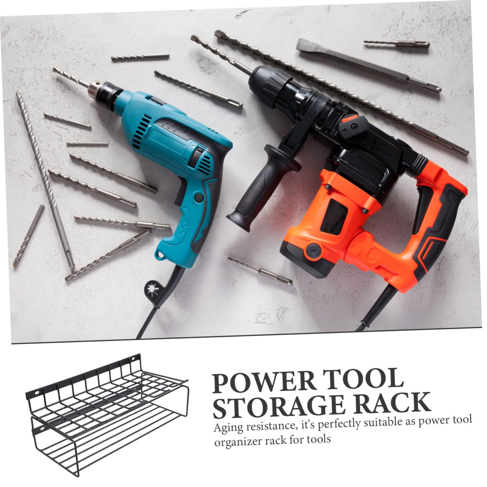CAXUSD Heavy Duty Wall Mount Tool Organizer - Iron Garage Storage Rack, Floating Workshop Shelf for Home & Garage Organization - Perfect for Tools, DIY Projects, and Workshop Storage