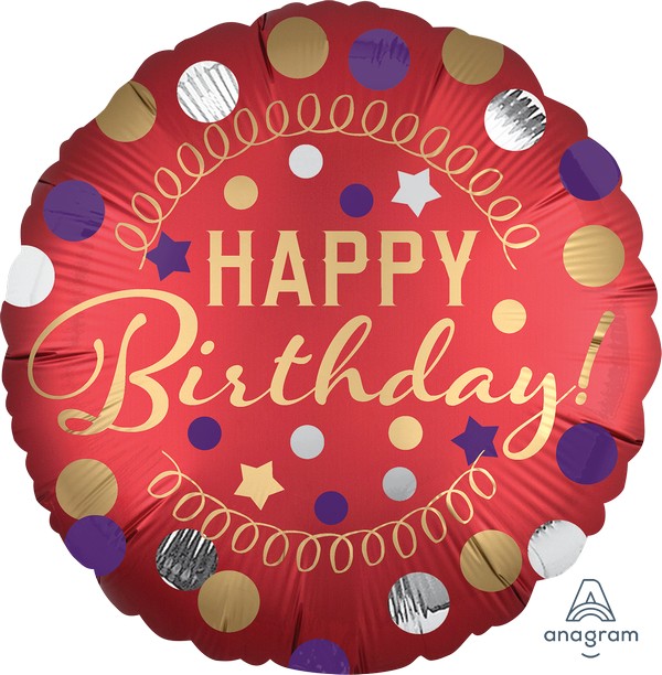 45cm Standard XL Red Satin Birthday Balloon - Premium Party Decorations for Birthdays, Anniversaries, Baby Showers & Special Celebrations