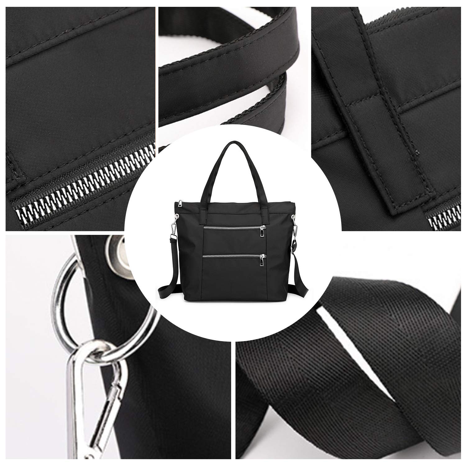 Waterproof Nylon Tote Bags for Women - Lightweight Shoulder Handbag with Multiple Pockets | Durable Ladies Tote Purse for Work, Travel & Shopping