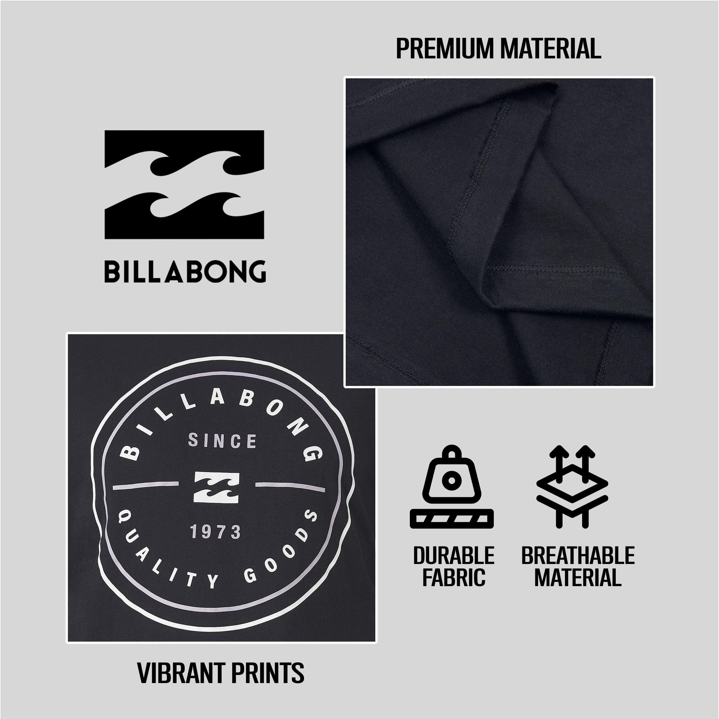 Billabong Men's Big & Tall Long Sleeve Graphic T-Shirt - 100% Cotton Casual Tee for Outdoor Activities, Beach & Streetwear