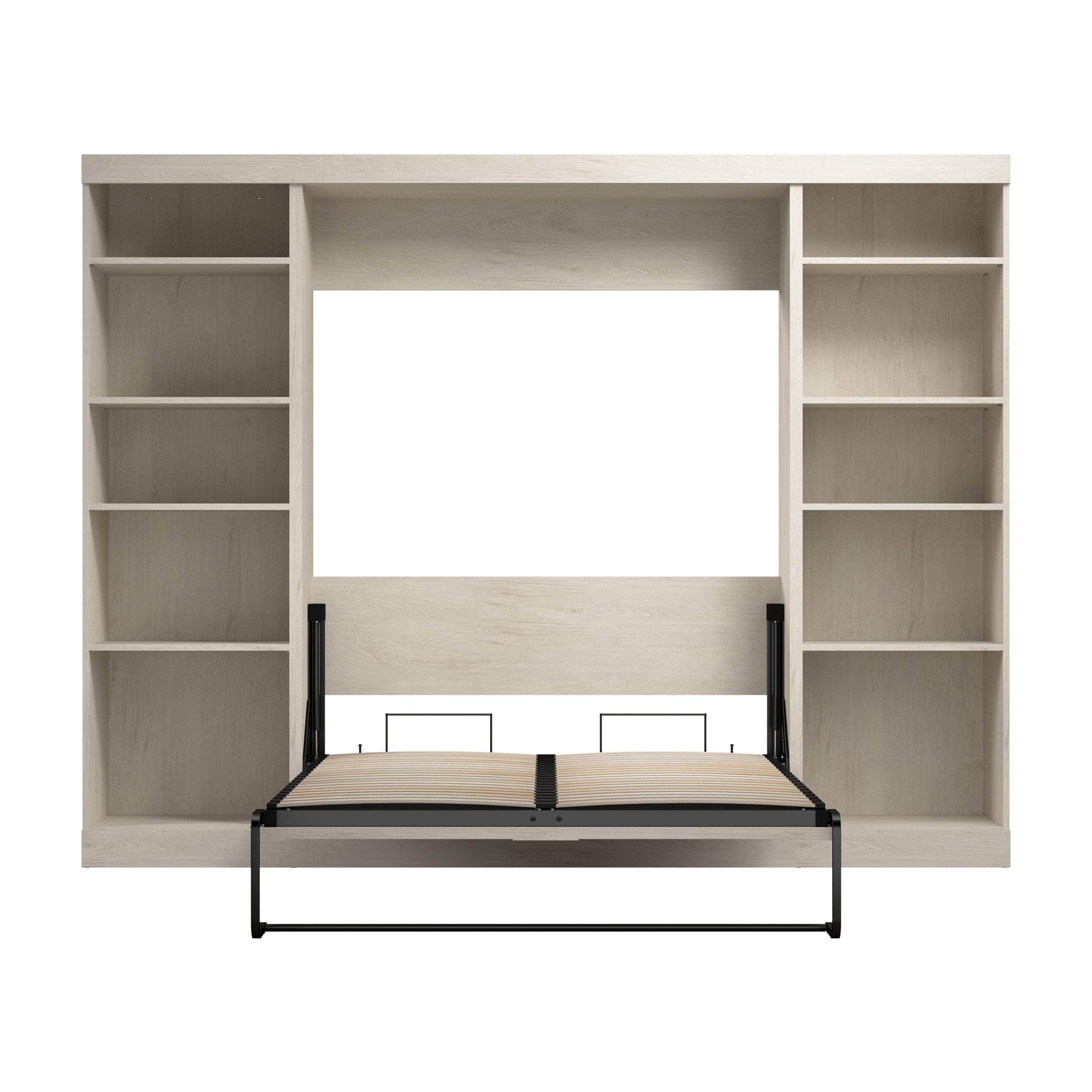Space-Saving Full Murphy Bed with 2 Storage Units (109W) - 7 Color Options for Home, Office, or Guest Room Use