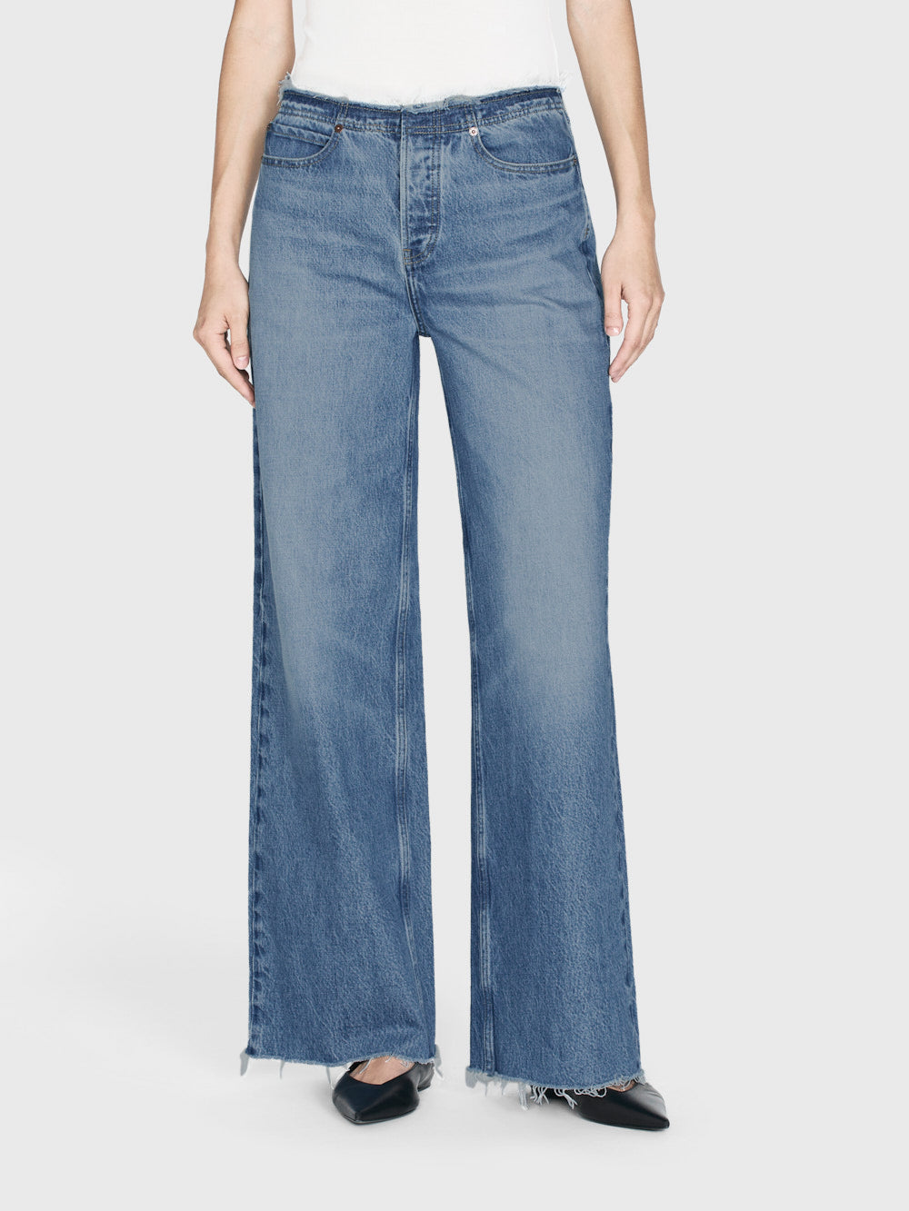 Le Low Baggy Wide Leg Cut Off Jeans for Women - Trendy Distressed Denim Pants | Perfect for Casual Outfits, Streetwear & Everyday Wear
