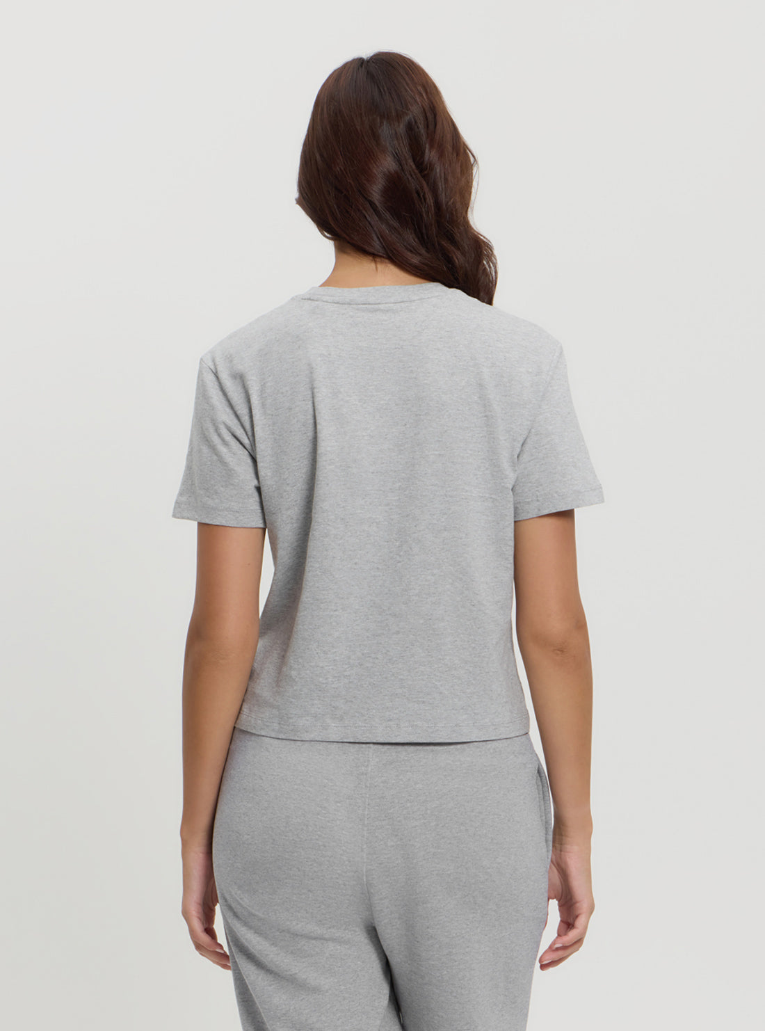 Guess Women's Grey Boxy Fit T-Shirt | Casual Short Sleeve Cotton Tee for Everyday Wear & Street Style Outfits