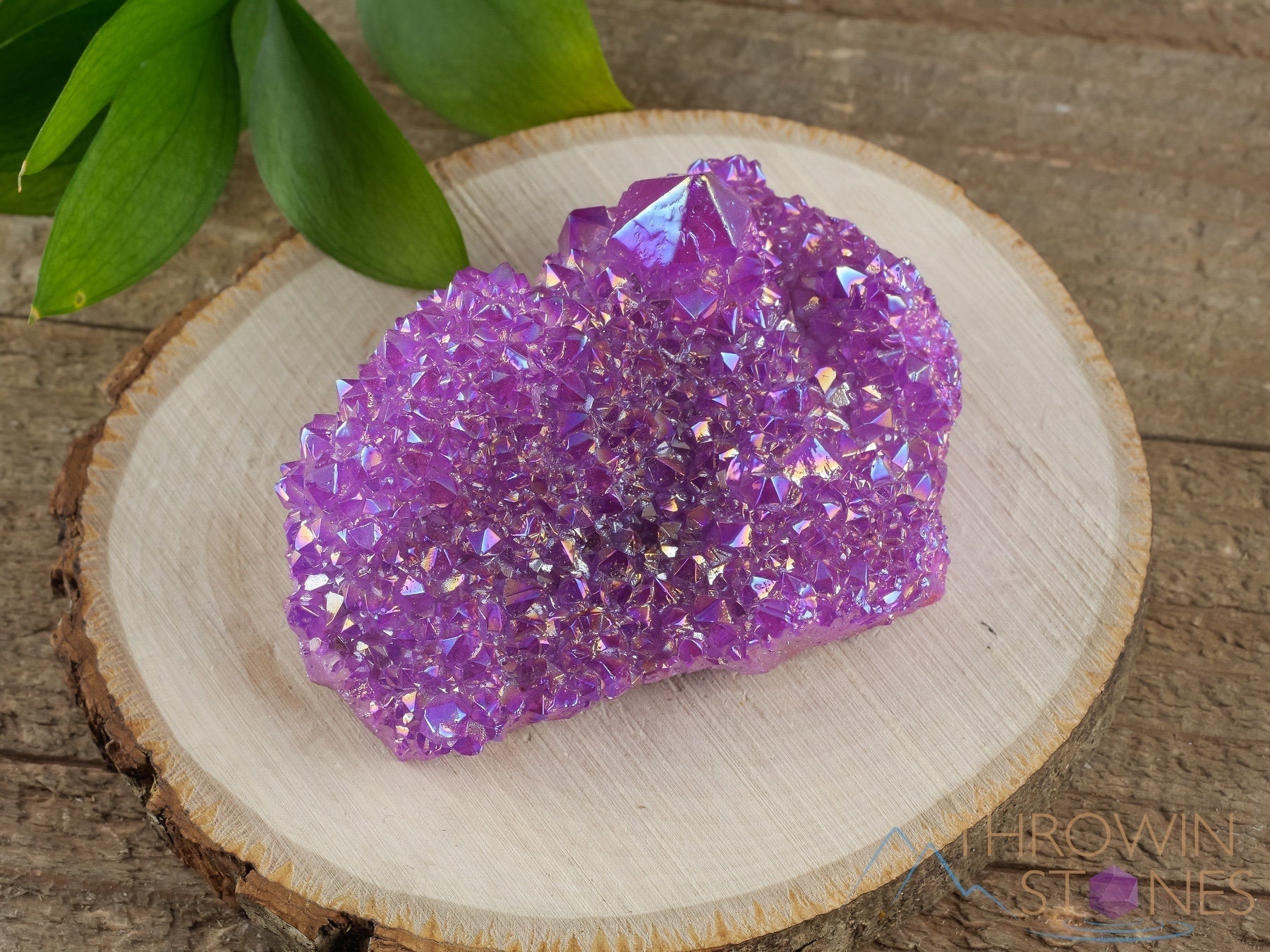 Natural Aura Quartz Crystal Cluster - Ruby Pink Rainbow Quartz for Healing, Meditation & Spiritual Growth | Metaphysical Decor, Home & Office Decoration