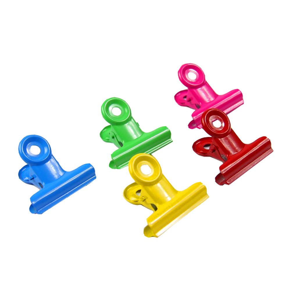 HeiHy 25 Pcs 31mm Mixed Color Binder Clips - Metal Bulldog Clips for Paper, Documents, Letters - Office, School, Craft Supplies - Perfect for Organizing, Filing, and DIY Projects
