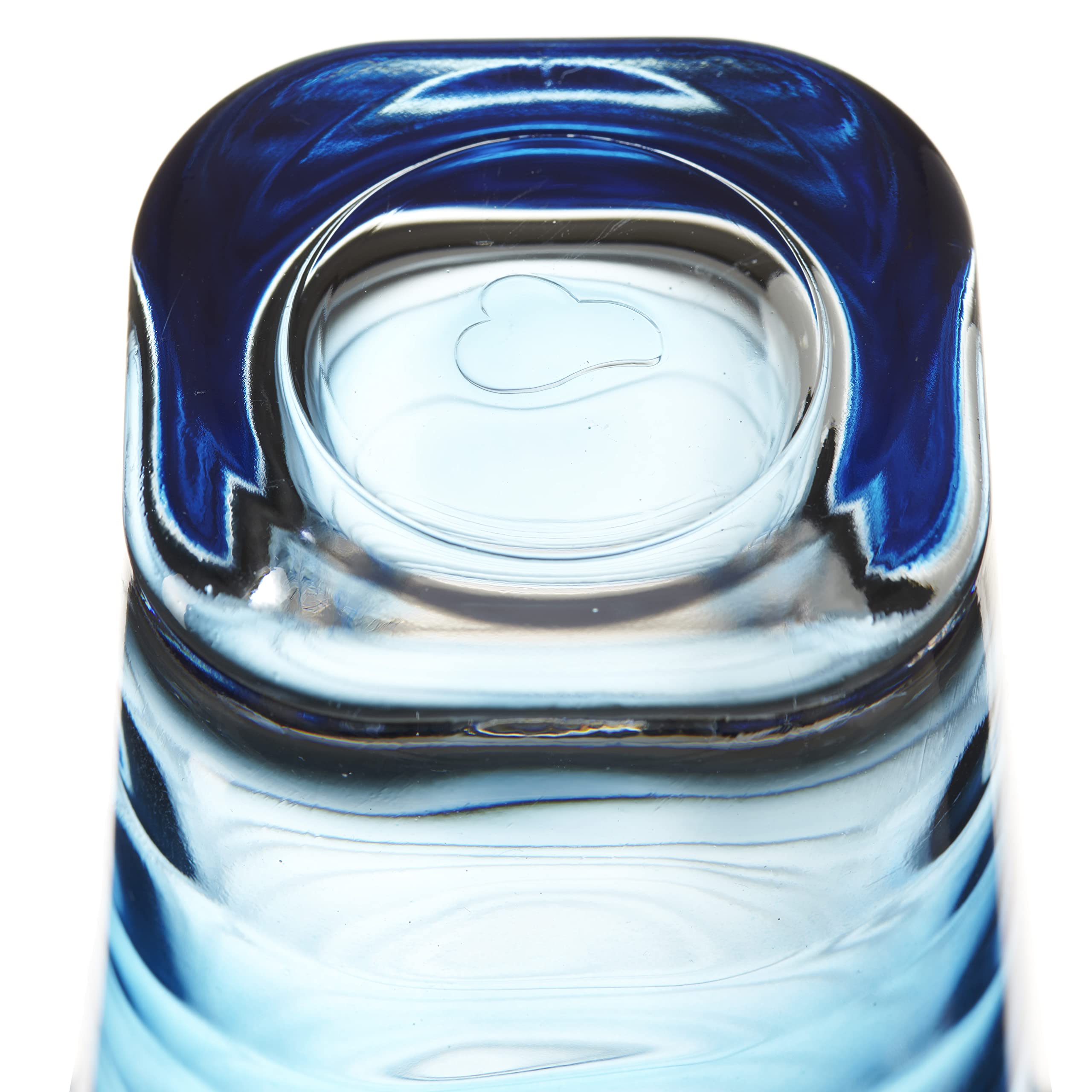 LEONARNO Vario Struttura 280ml Blue Drinking Glass - 1 Piece Dishwasher Safe Tall Glass for Cocktails, Iced Tea & Smoothies - Elegant Home Bar & Kitchen Drinkware