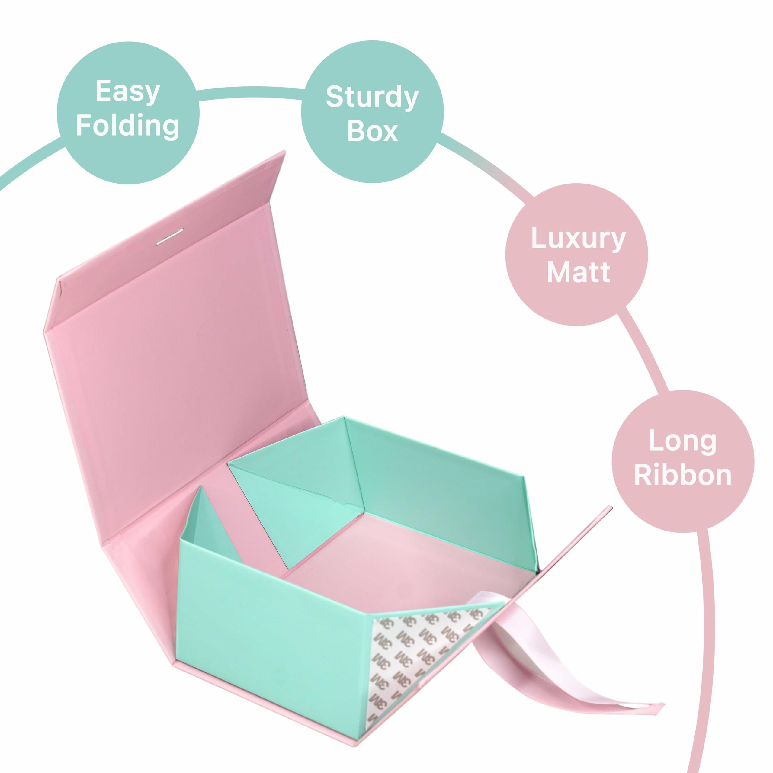 Premium Rigid Gift Box for Presents - 23x16x10cm Baby Pink Gift Packaging Box, Holds Up to 5kg - Perfect for Birthday Gifts, Wedding Favors, Corporate Gifts & Special Occasions